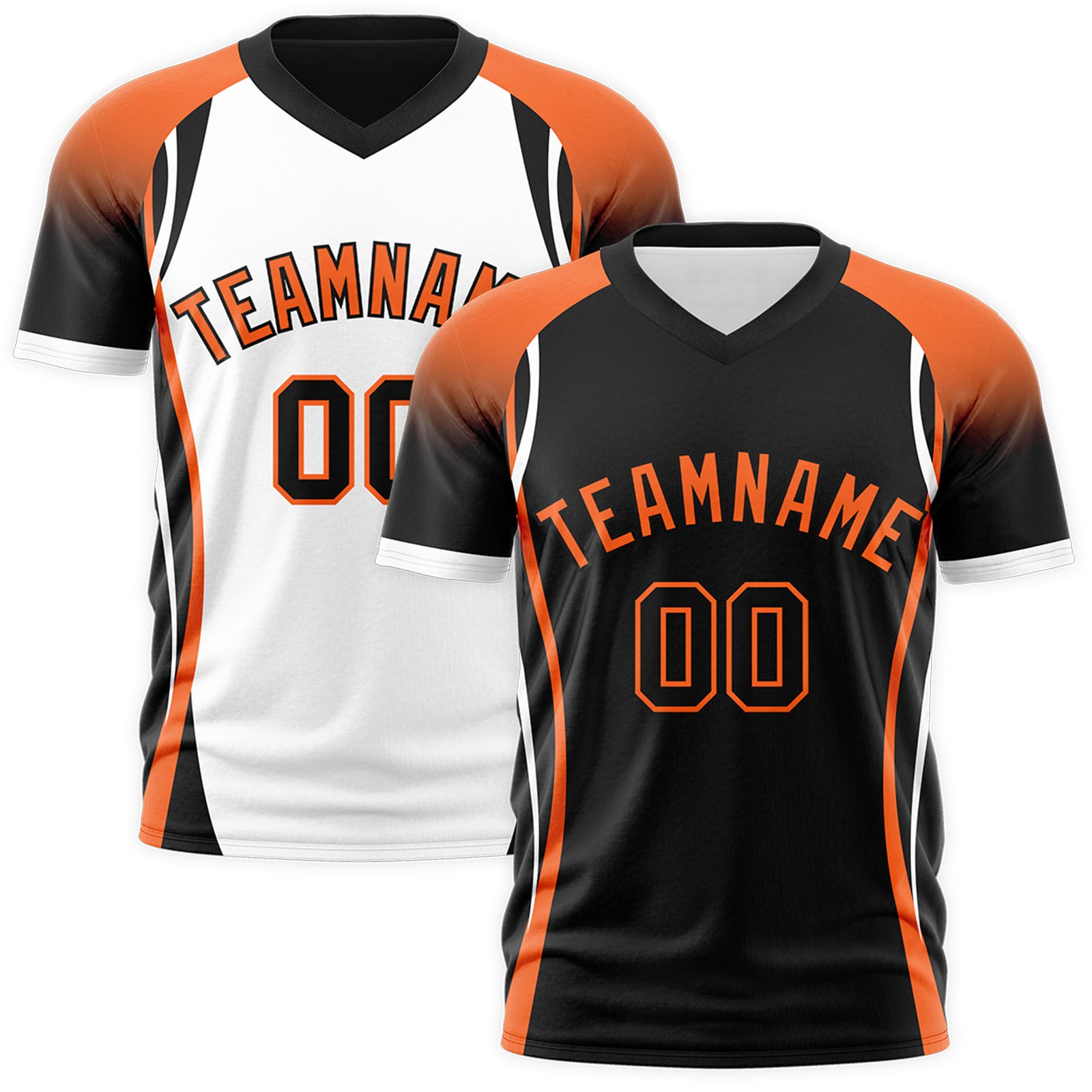 Custom Black Orange White Reversible Breathable T-shirt| KXKSHOP