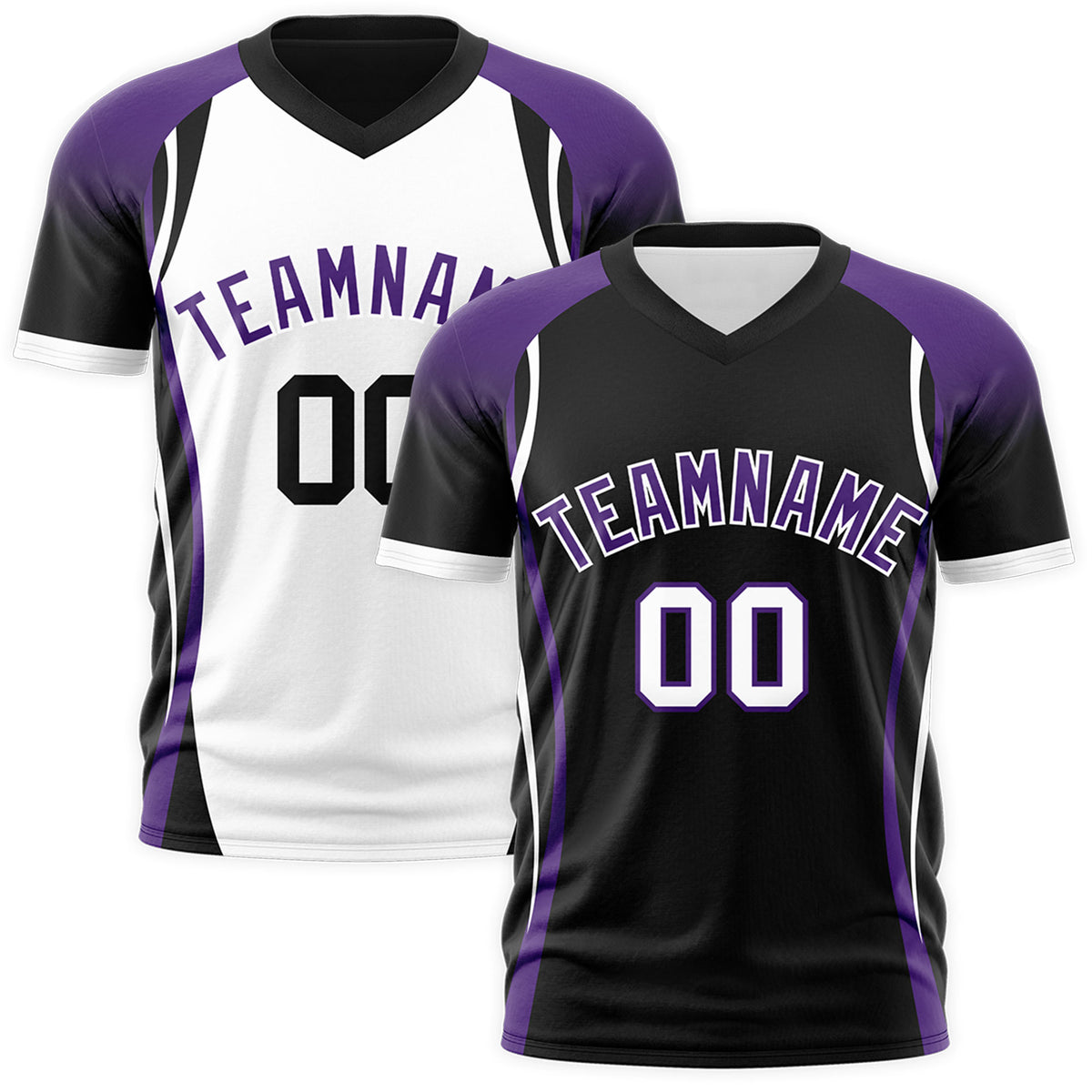 Custom Black Purple White Reversible Wrinkle-Resistant T-shirt| KXKSHOP