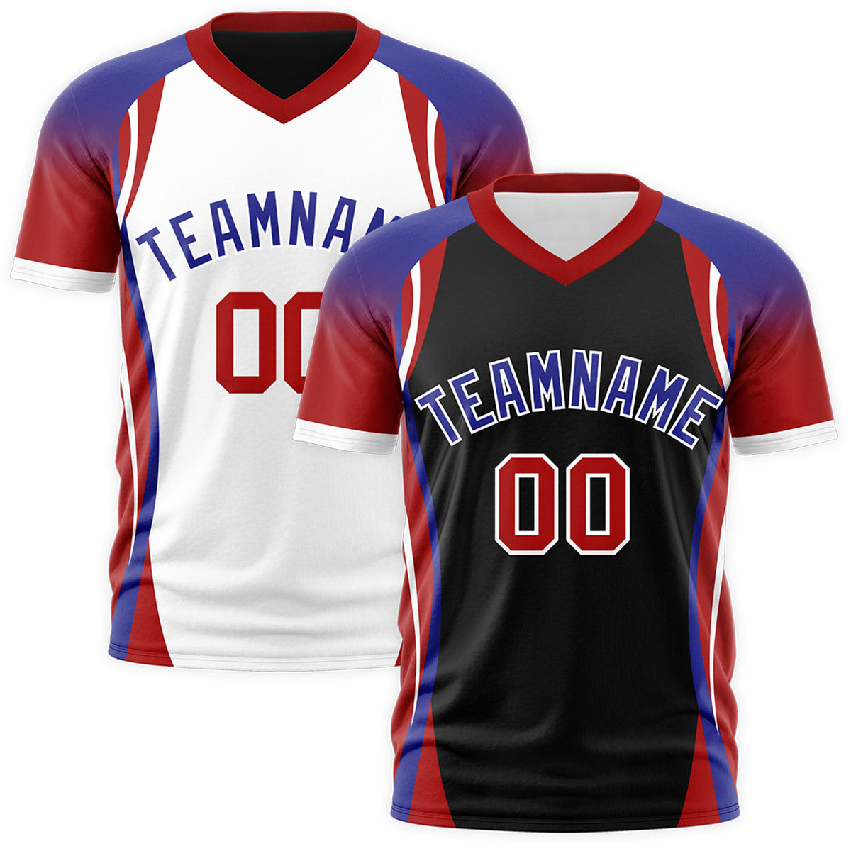 Custom Black Royal Blue Red Reversible Breathable T-shirt| KXKSHOP