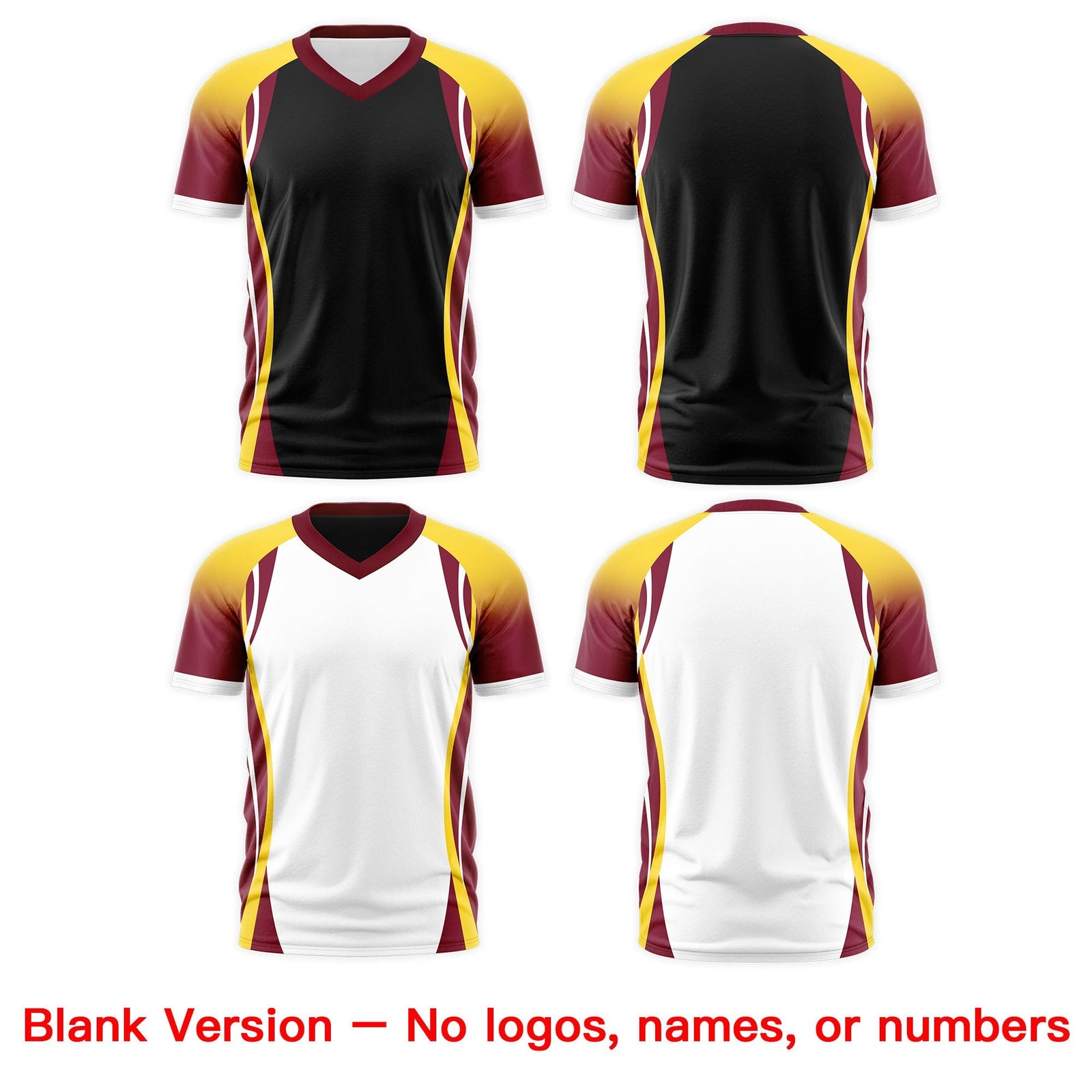 Custom Black Gold Crimson Reversible Wrinkle-Resistant T-shirt| KXKSHOP