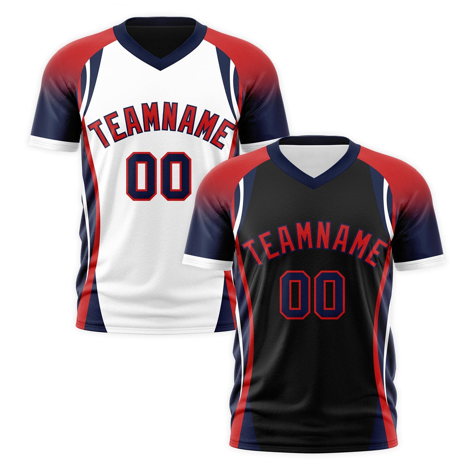 Custom Black Red Navy Reversible Breathable T-shirt| KXKSHOP