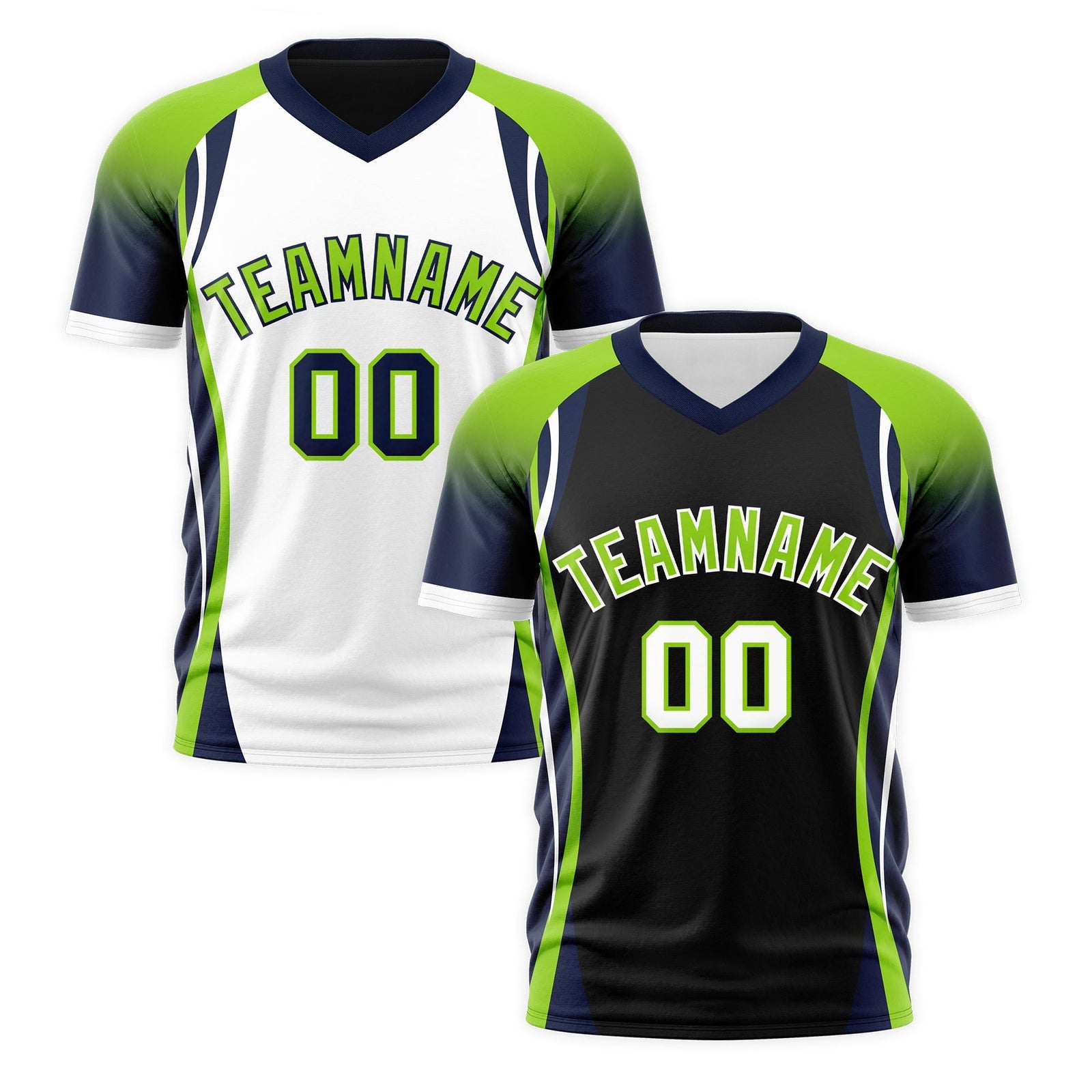 Custom Black Neon Green Navy Reversible Breathable T-shirt| KXKSHOP