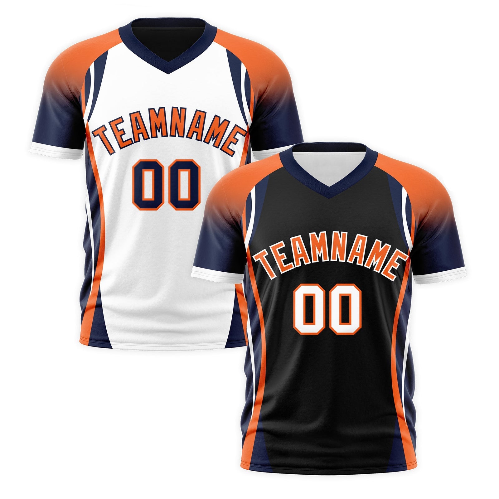 Custom Black Orange Navy Reversible Wrinkle-Resistant T-shirt| KXKSHOP