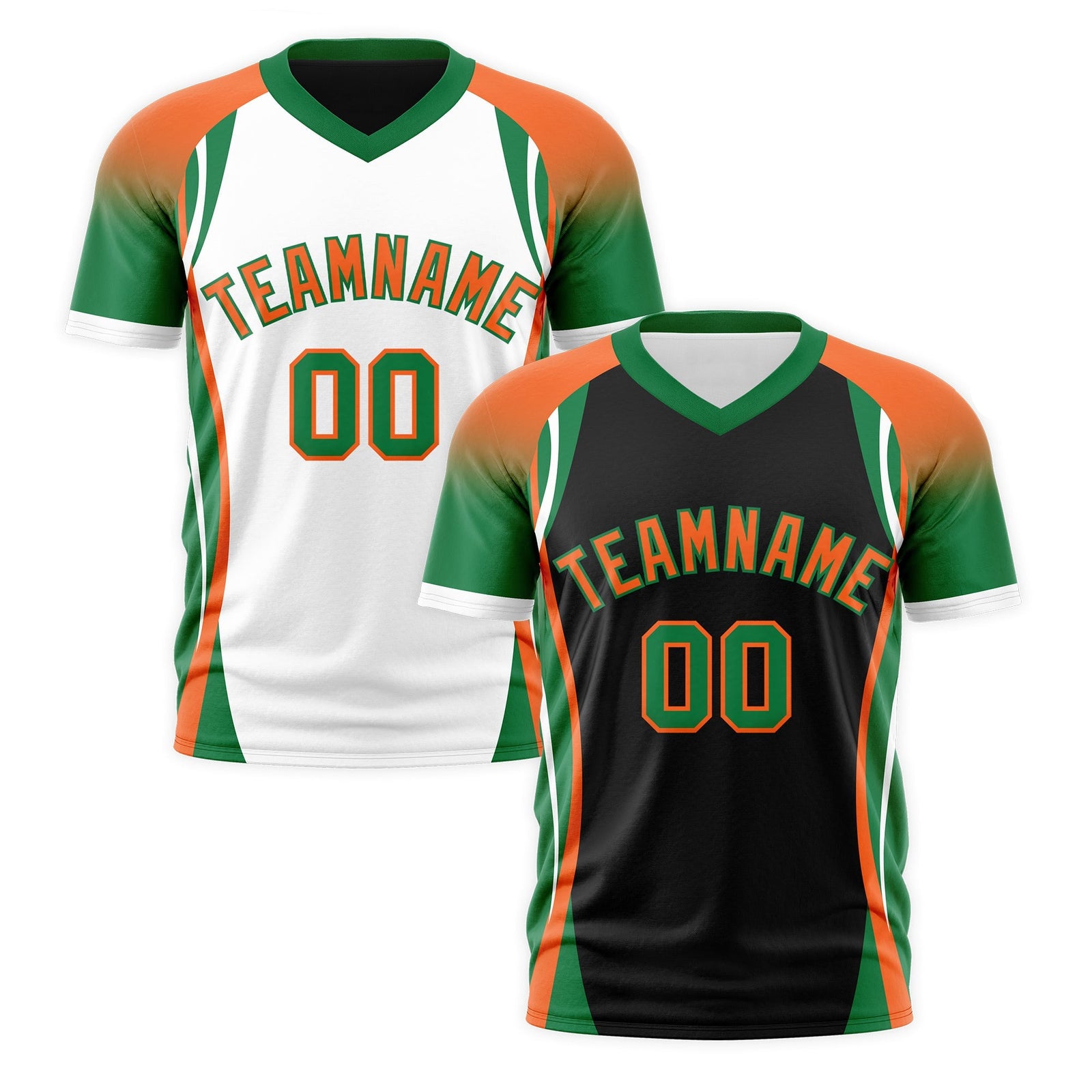 Custom Black Orange Kelly Green Reversible Breathable T-shirt| KXKSHOP