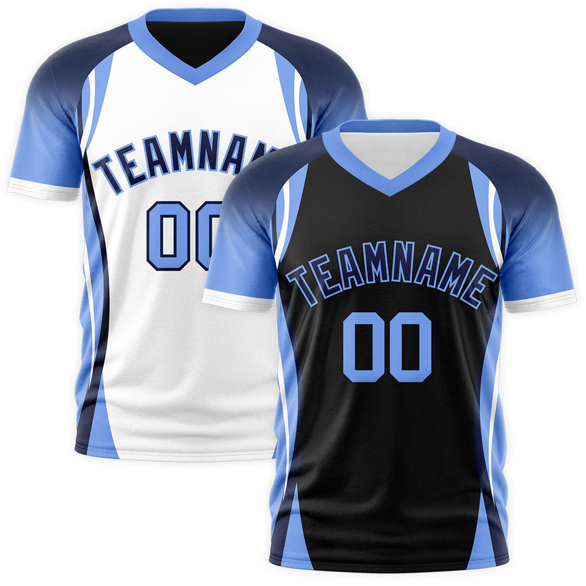 Custom Black Navy Light Blue Reversible Breathable T-shirt| KXKSHOP