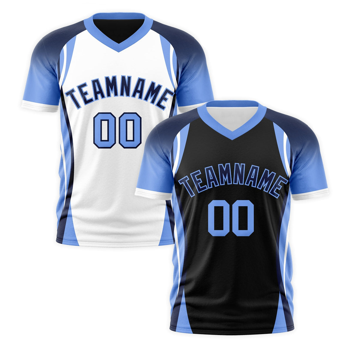 Custom Black Navy Light Blue Reversible Breathable T-shirt| KXKSHOP