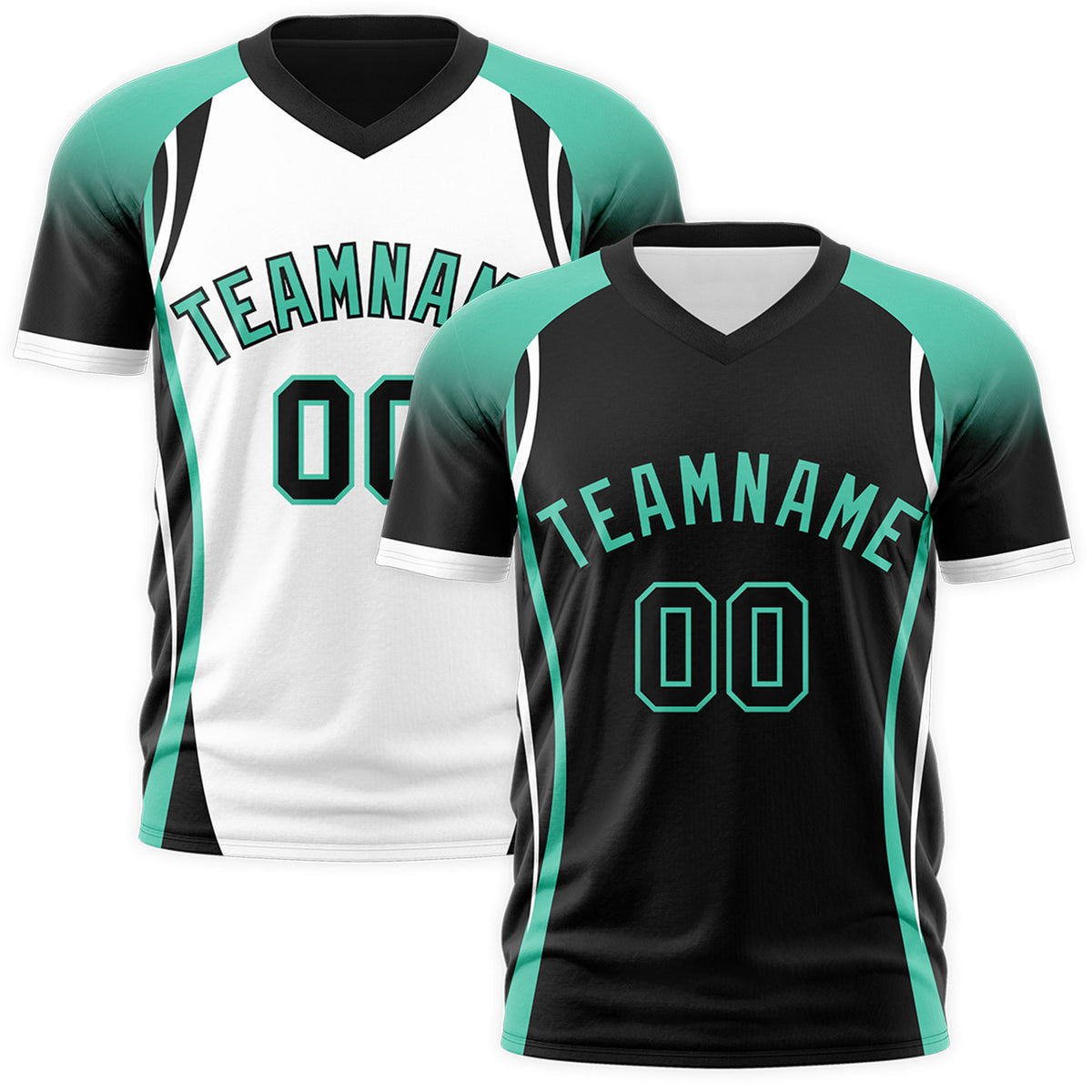 Custom Black Bright Green White Reversible Breathable T-shirt| KXKSHOP