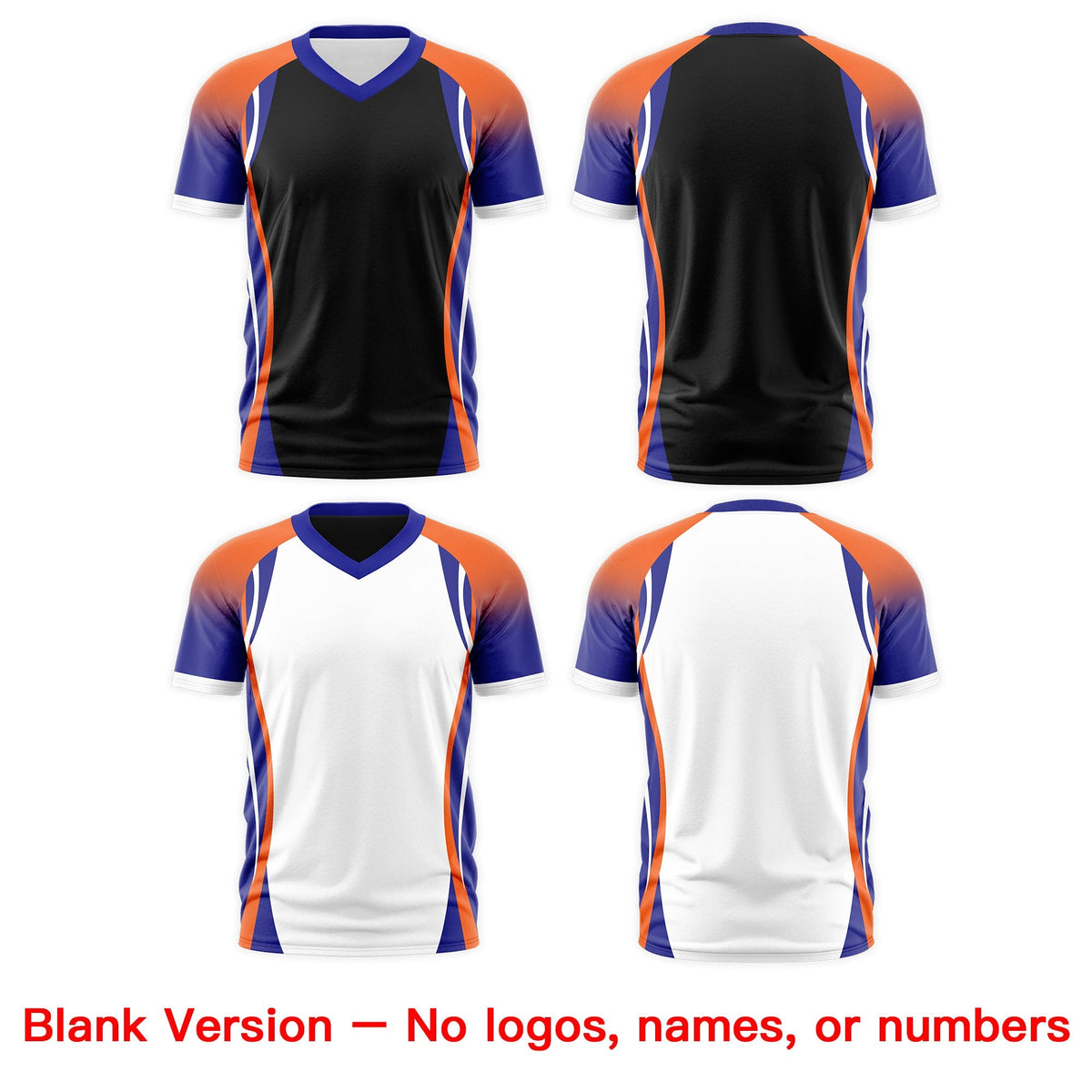 Custom Black Orange Royal Blue Reversible Wrinkle-Resistant T-shirt| KXKSHOP