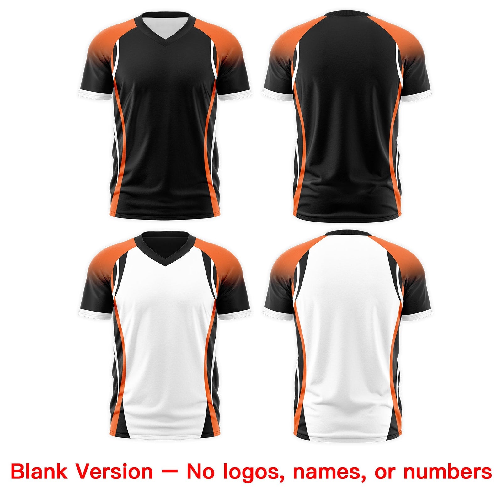 Custom Black Orange White Reversible Breathable T-shirt| KXKSHOP