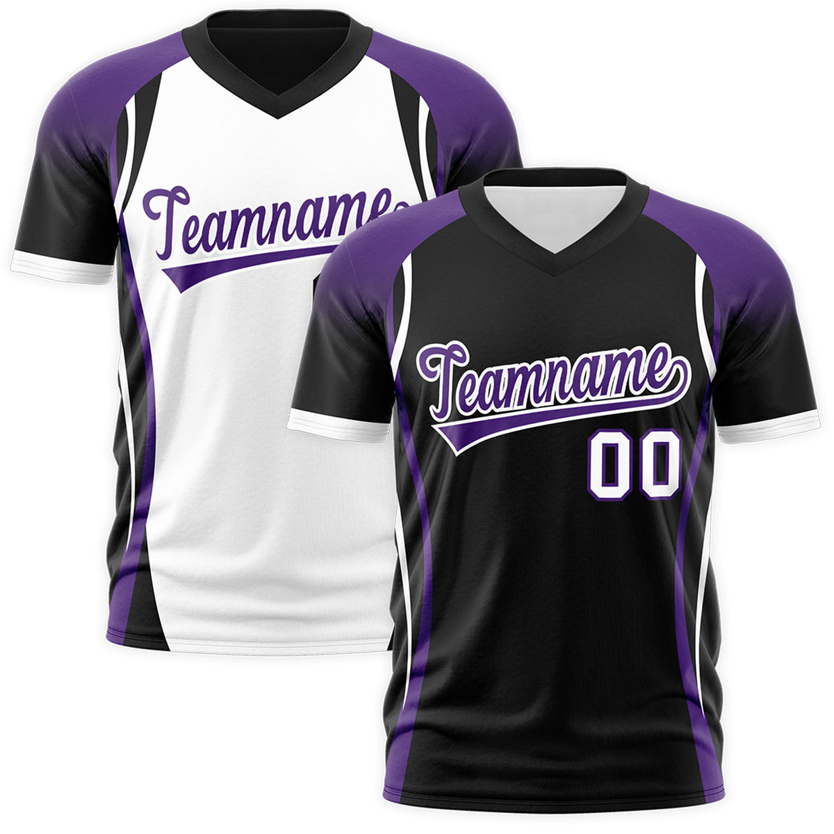 Custom Black Purple White Reversible Wrinkle-Resistant T-shirt| KXKSHOP