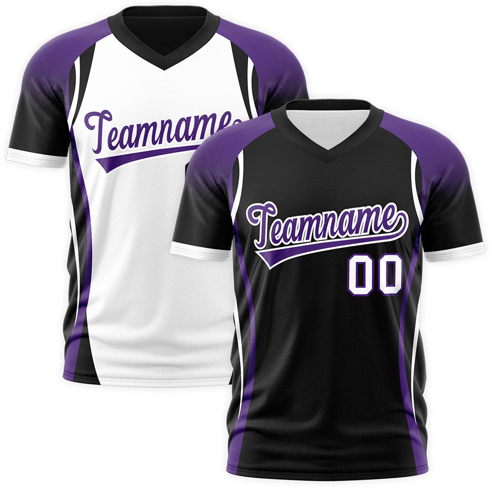 Custom Black Purple White Reversible Wrinkle-Resistant T-shirt| KXKSHOP