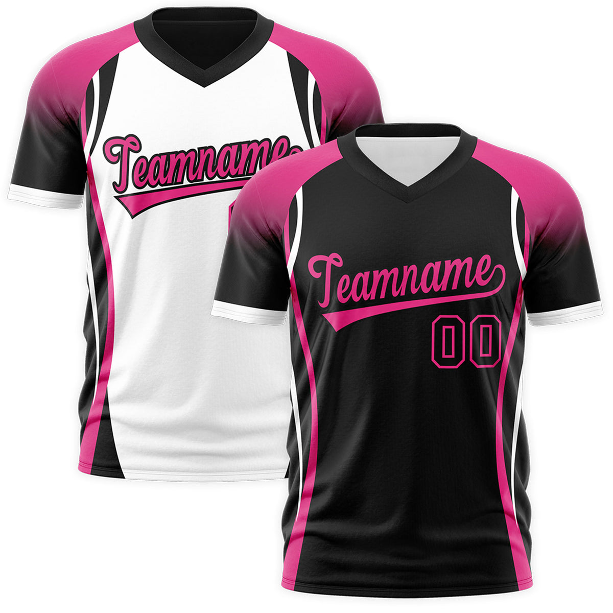 Custom Black Pink White Reversible Breathable T-shirt| KXKSHOP