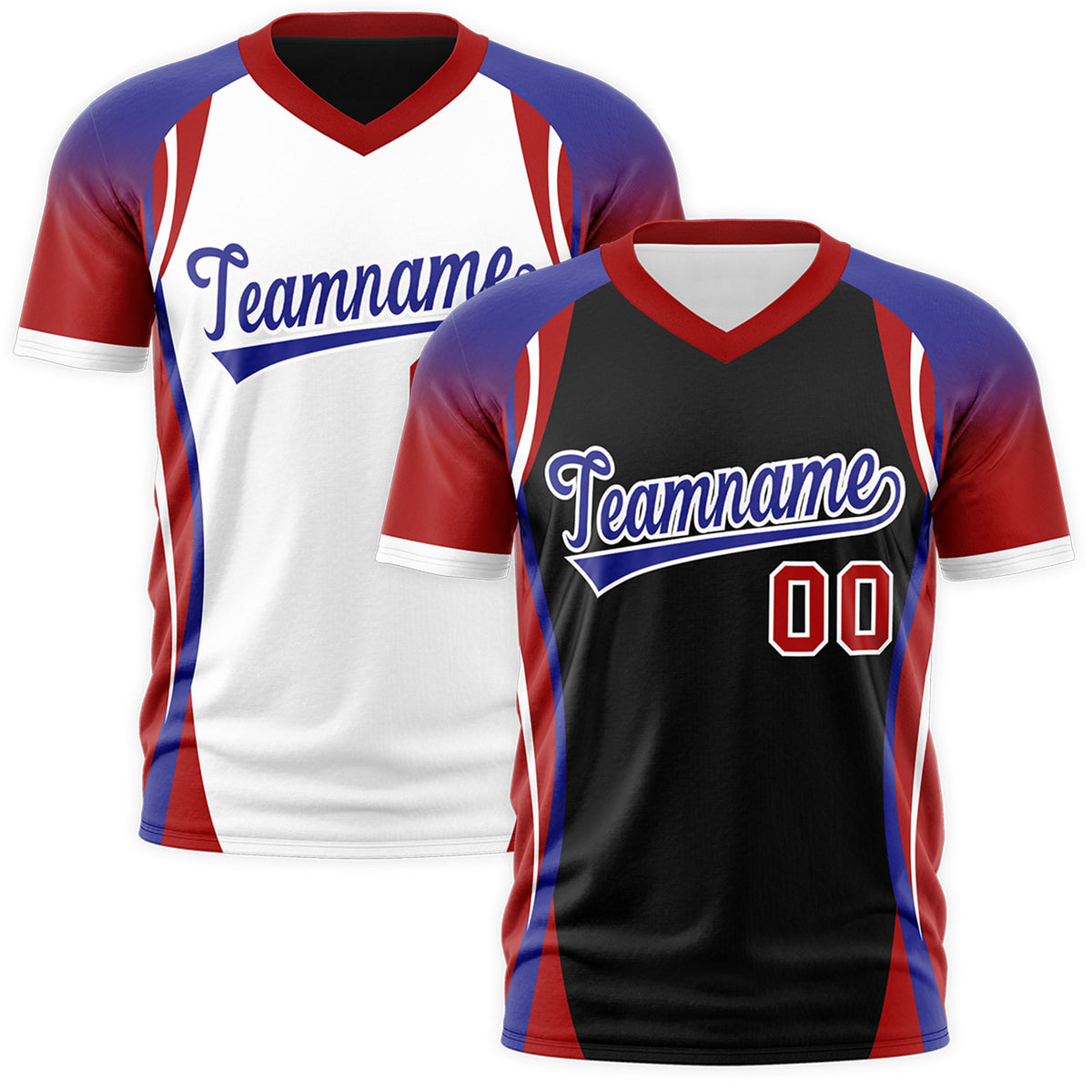Custom Black Royal Blue Red Reversible Breathable T-shirt| KXKSHOP