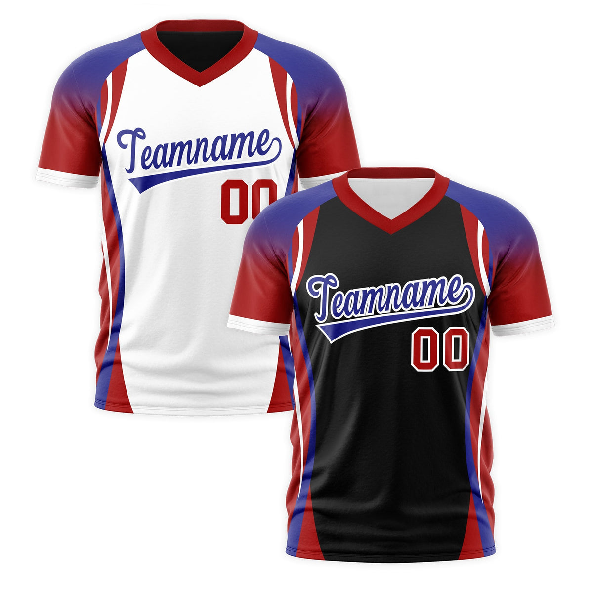 Custom Black Royal Blue Red Reversible Breathable T-shirt| KXKSHOP