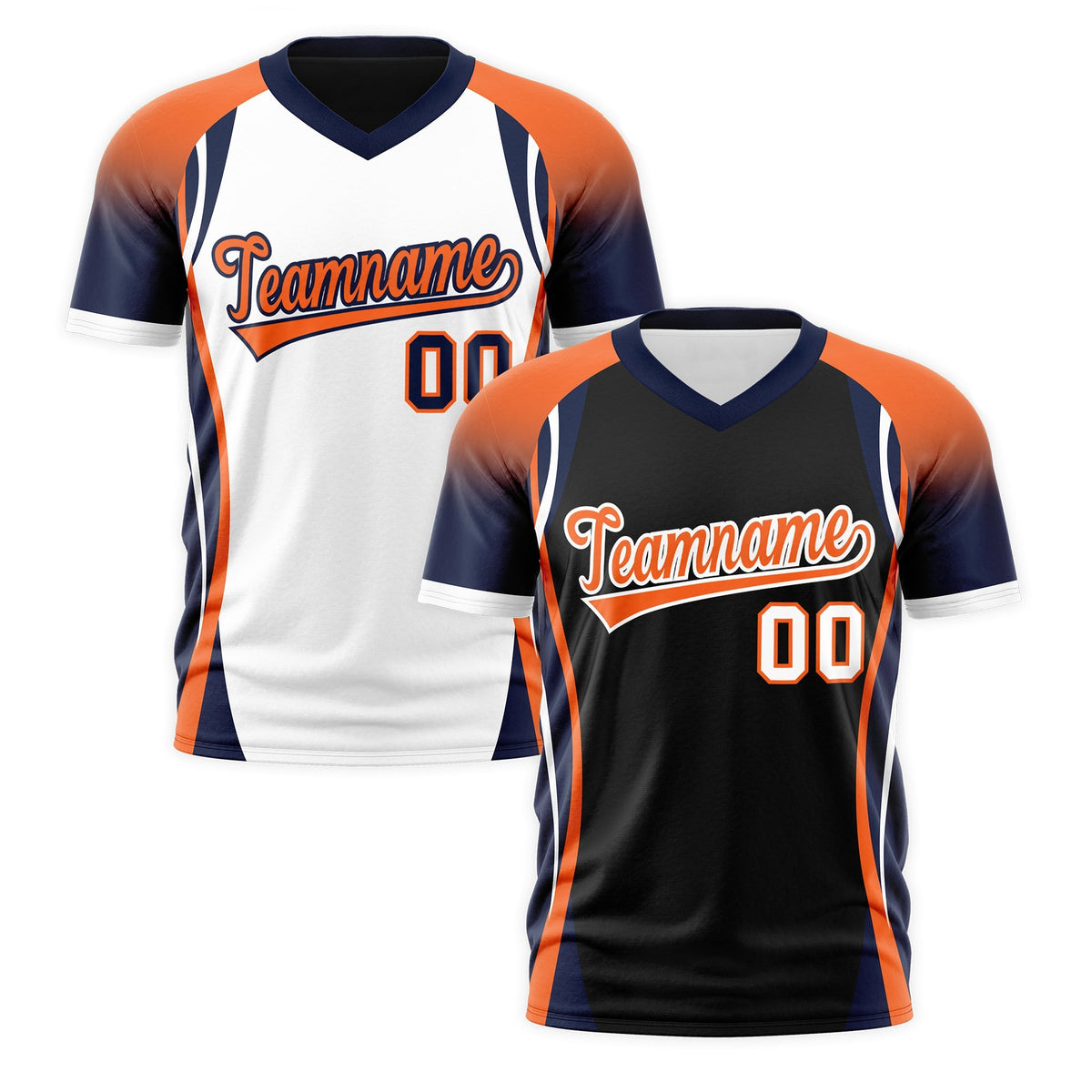 Custom Black Orange Navy Reversible Wrinkle-Resistant T-shirt| KXKSHOP
