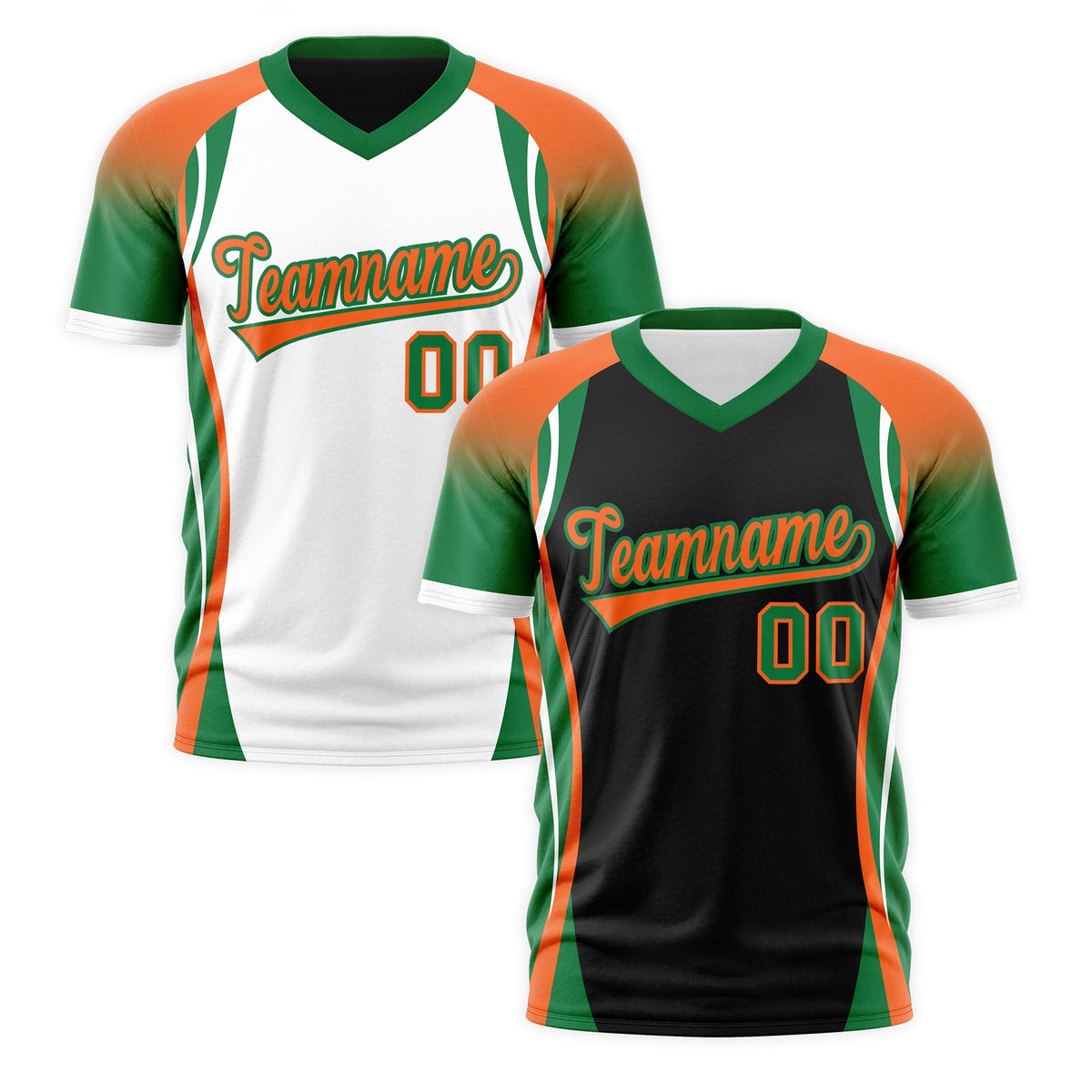 Custom Black Orange Kelly Green Reversible Breathable T-shirt| KXKSHOP