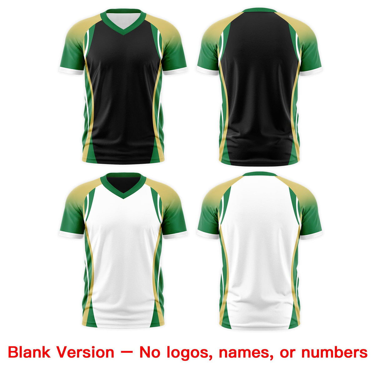 Custom Black Old Gold Kelly Green Reversible Breathable T-shirt| KXKSHOP