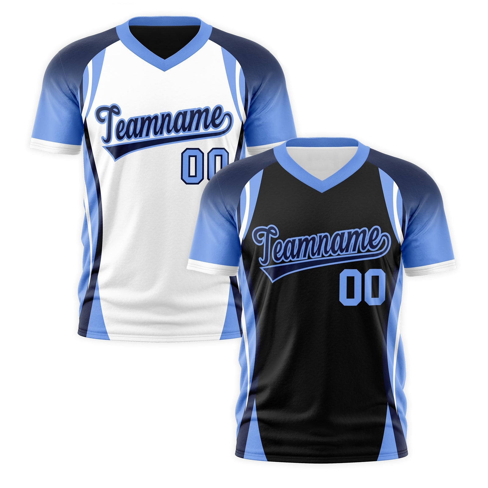 Custom Black Navy Light Blue Reversible Breathable T-shirt| KXKSHOP