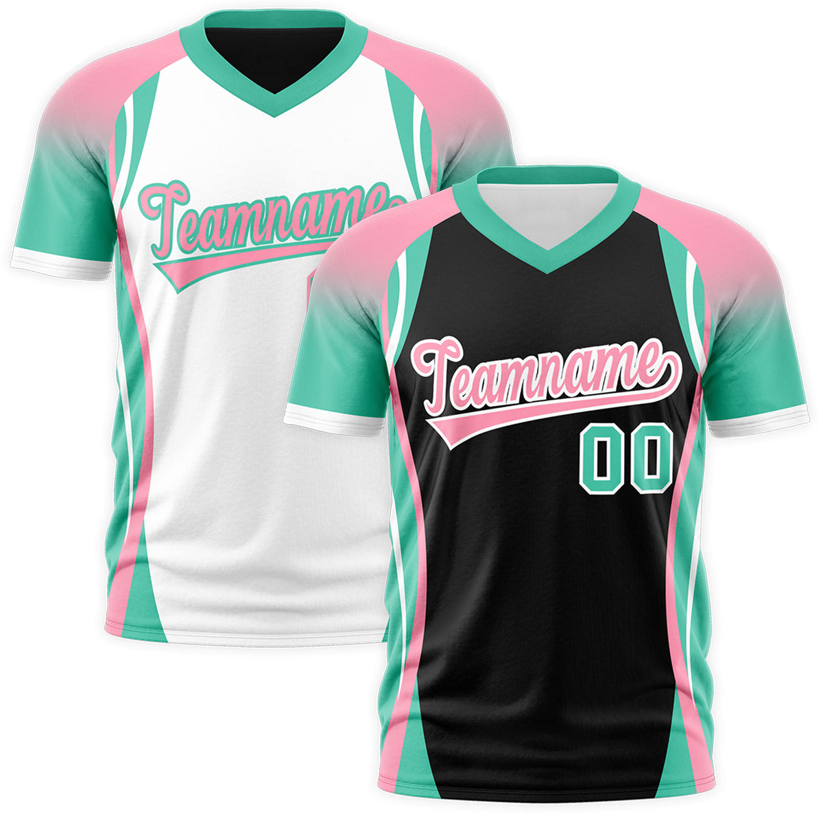 Custom Black Light Pink Bright Green Reversible Wrinkle-Resistant T-shirt| KXKSHOP