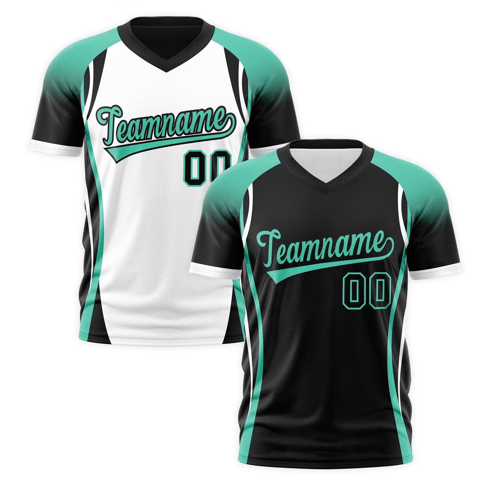 Custom Black Bright Green White Reversible Breathable T-shirt| KXKSHOP