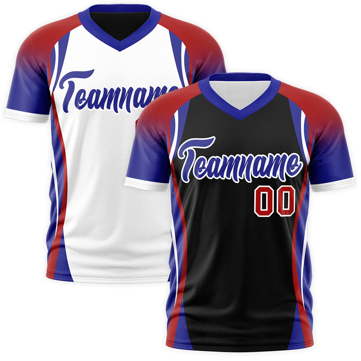 Custom Black Red Royal Blue Reversible Breathable T-shirt| KXKSHOP