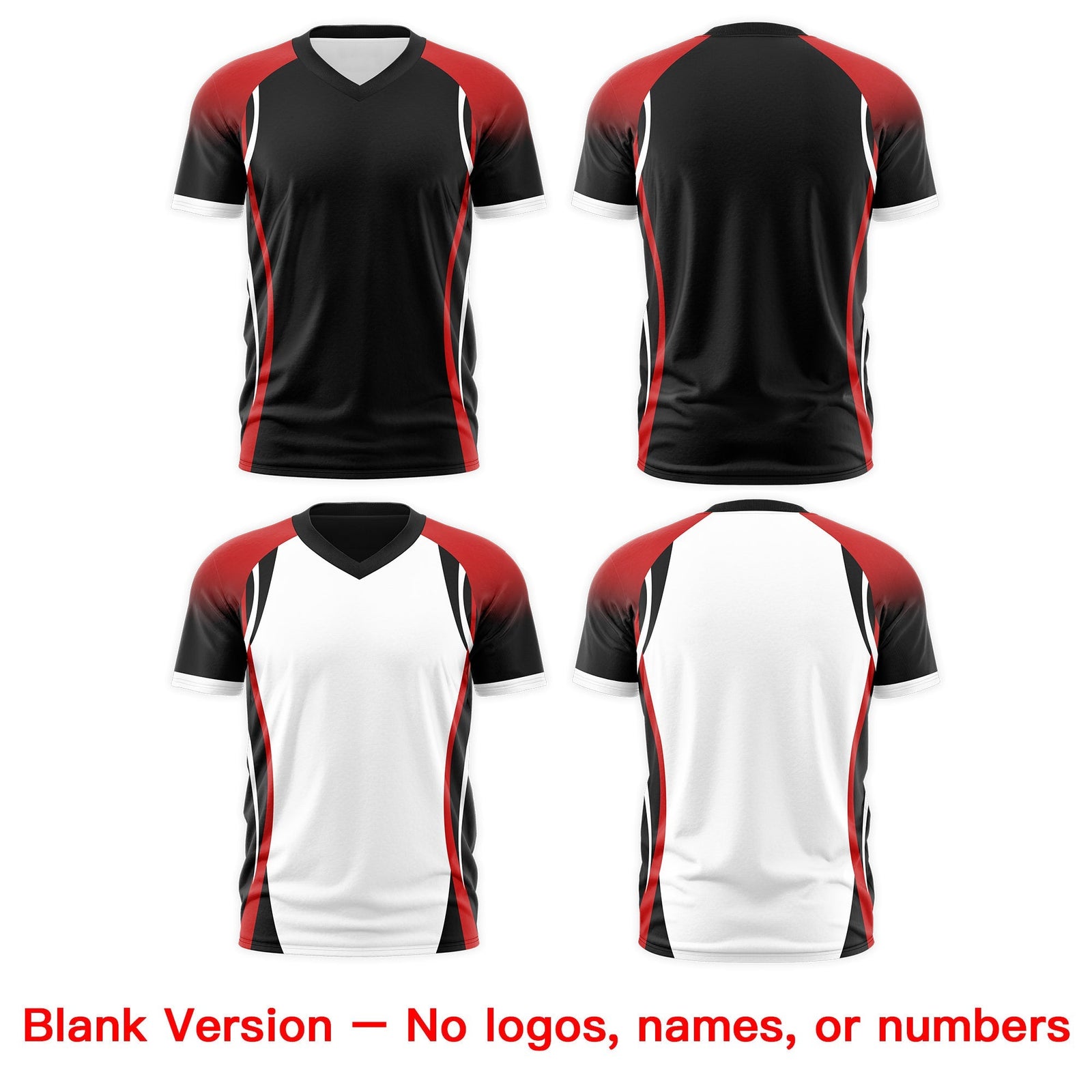 Custom Black Red White Reversible Wrinkle-Resistant T-shirt| KXKSHOP
