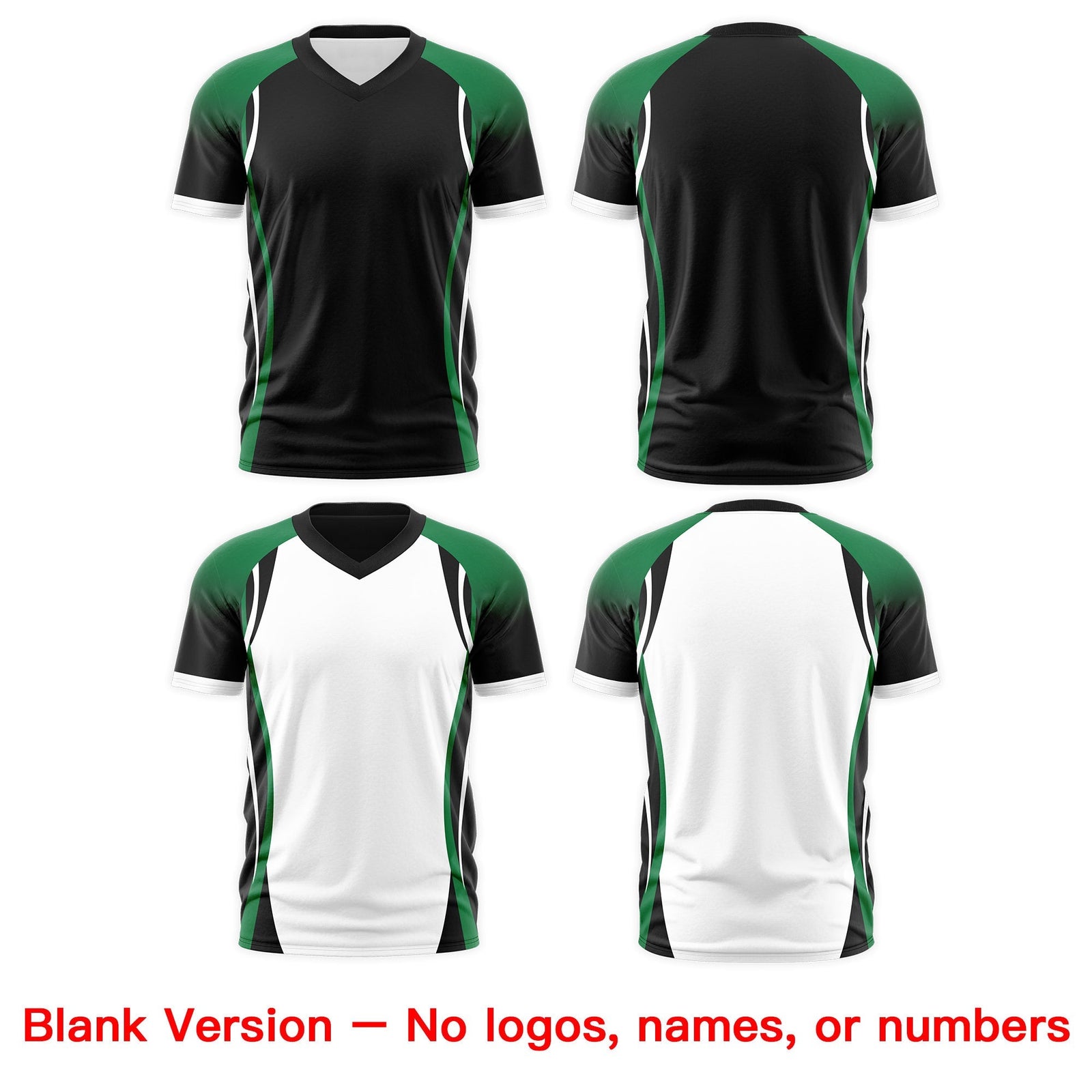 Custom Black Kelly Green White Reversible Breathable T-shirt| KXKSHOP
