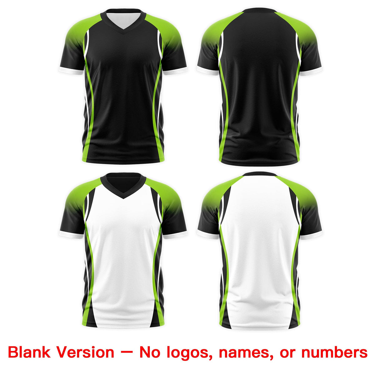 Custom Black Neon Green White Reversible Wrinkle-Resistant T-shirt| KXKSHOP