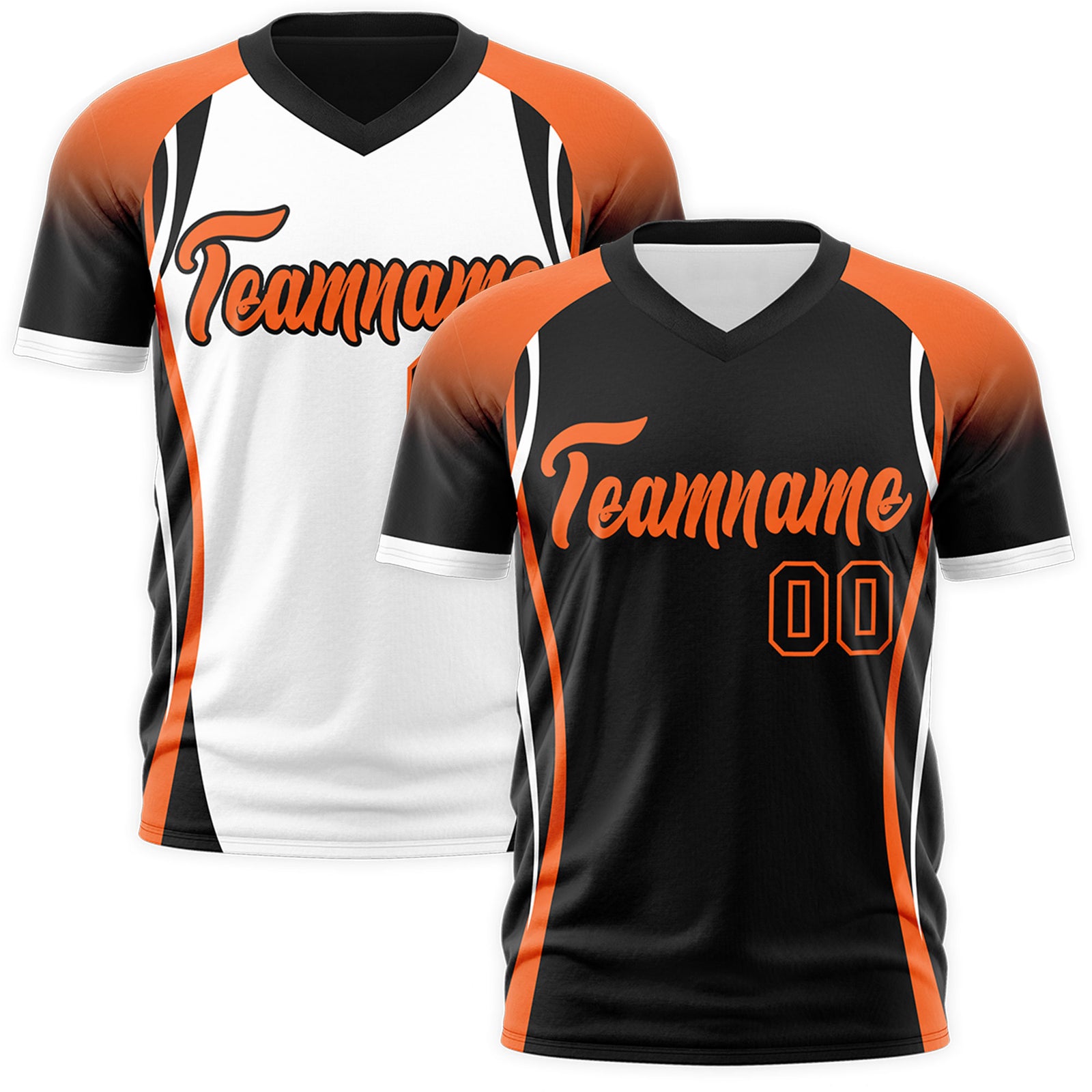 Custom Black Orange White Reversible Breathable T-shirt| KXKSHOP