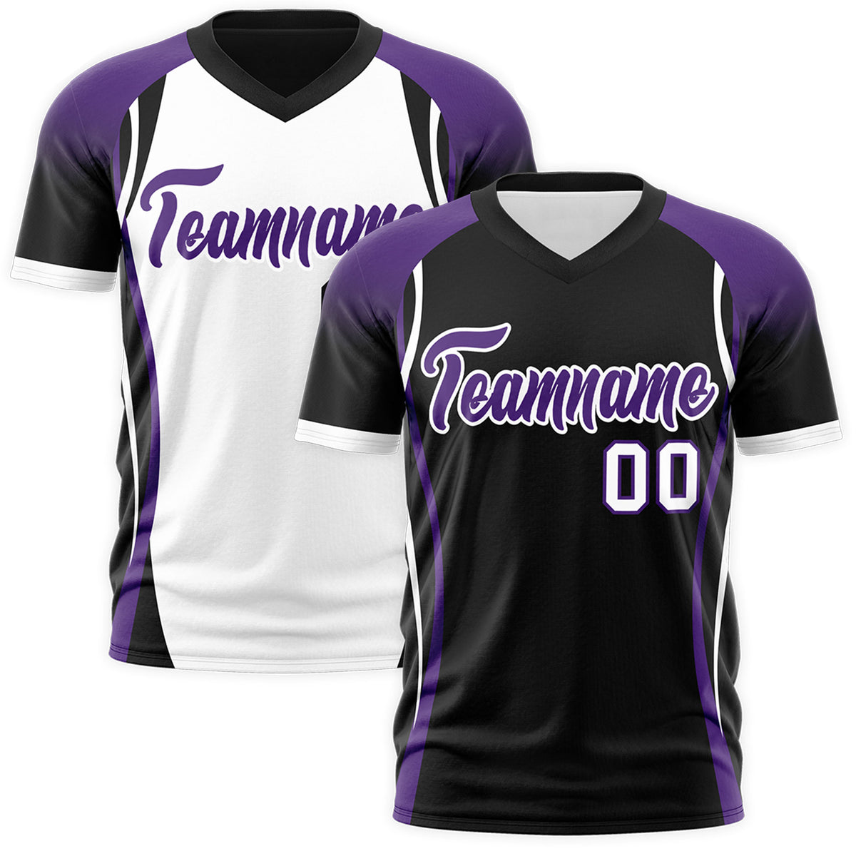 Custom Black Purple White Reversible Wrinkle-Resistant T-shirt| KXKSHOP