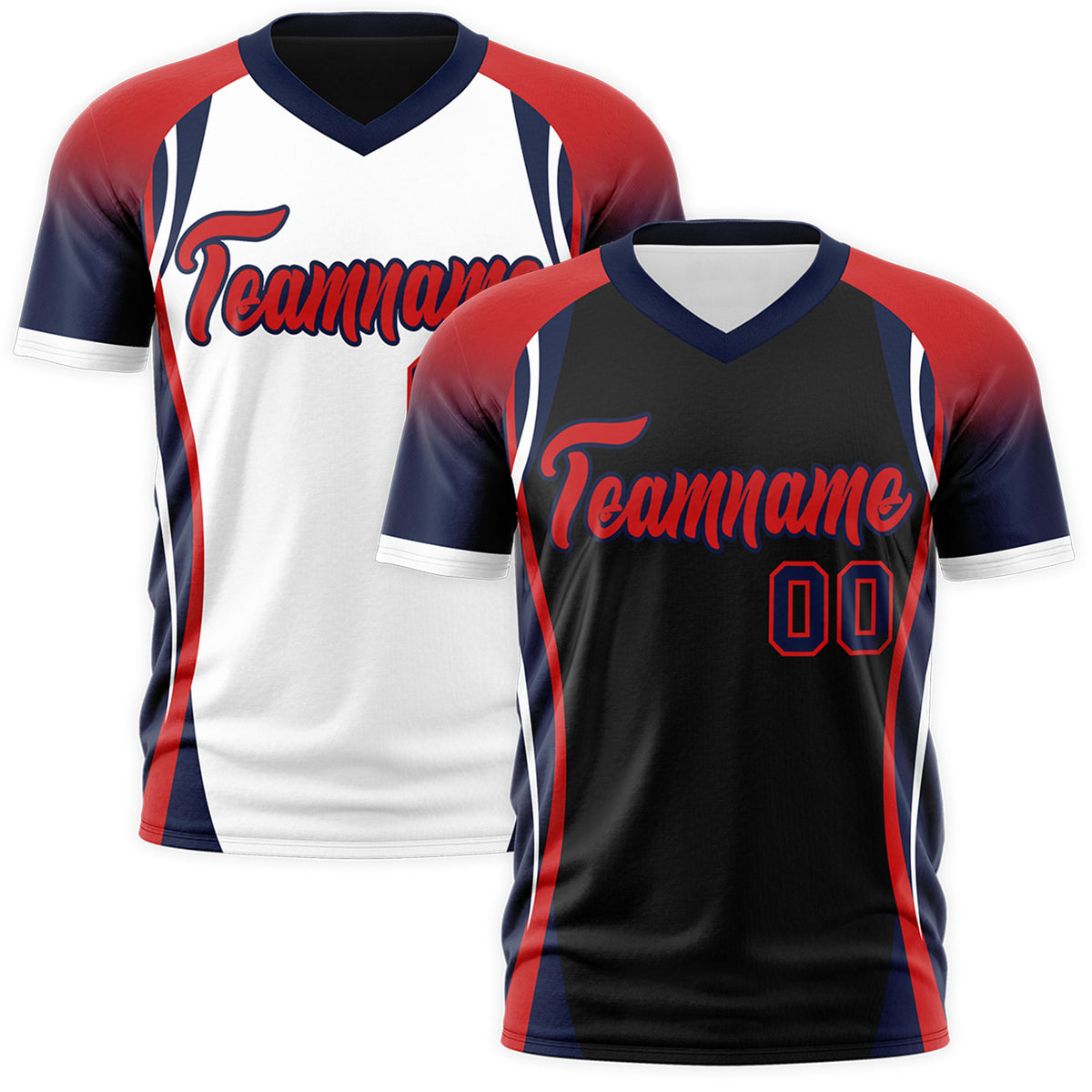 Custom Black Red Navy Reversible Breathable T-shirt| KXKSHOP