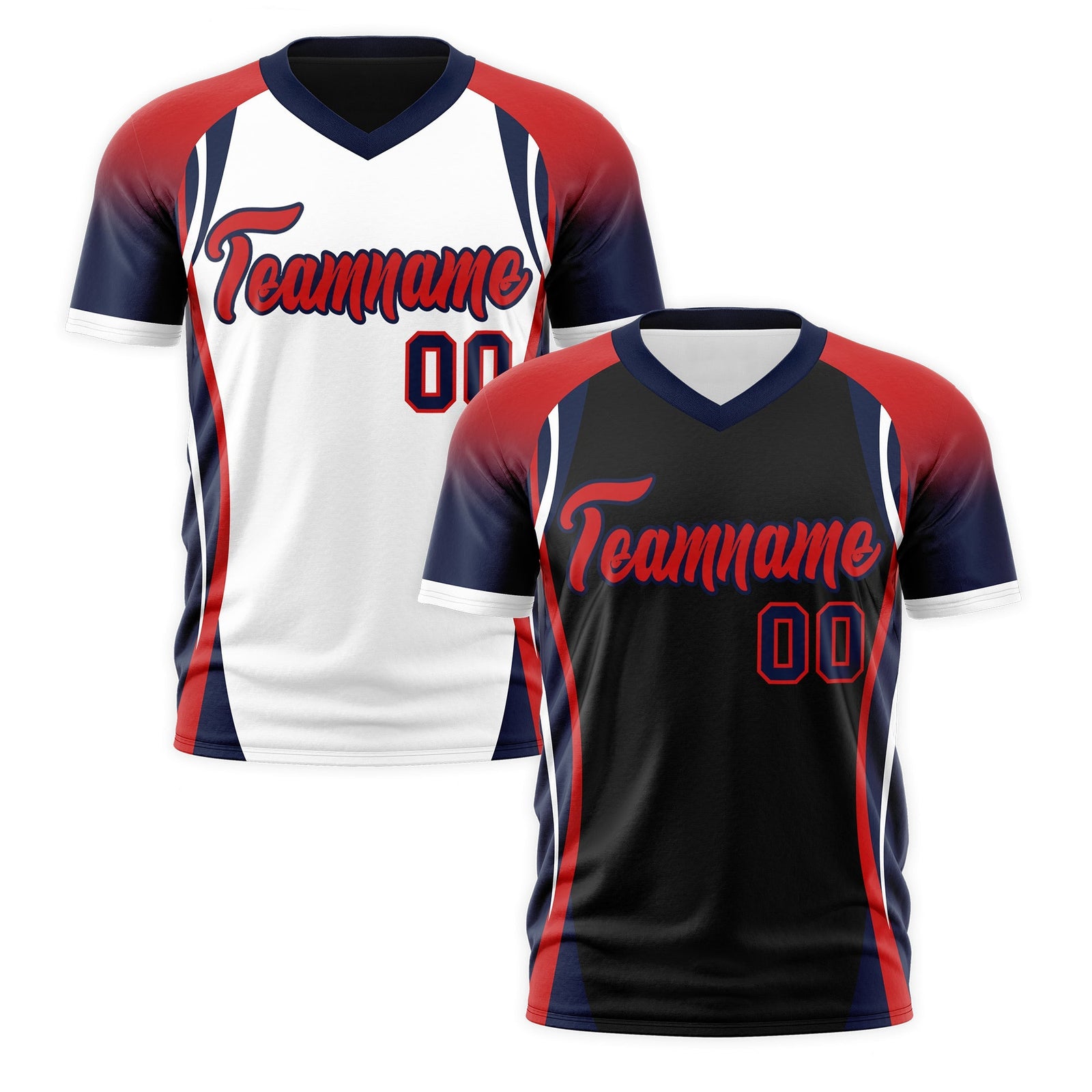 Custom Black Red Navy Reversible Breathable T-shirt| KXKSHOP