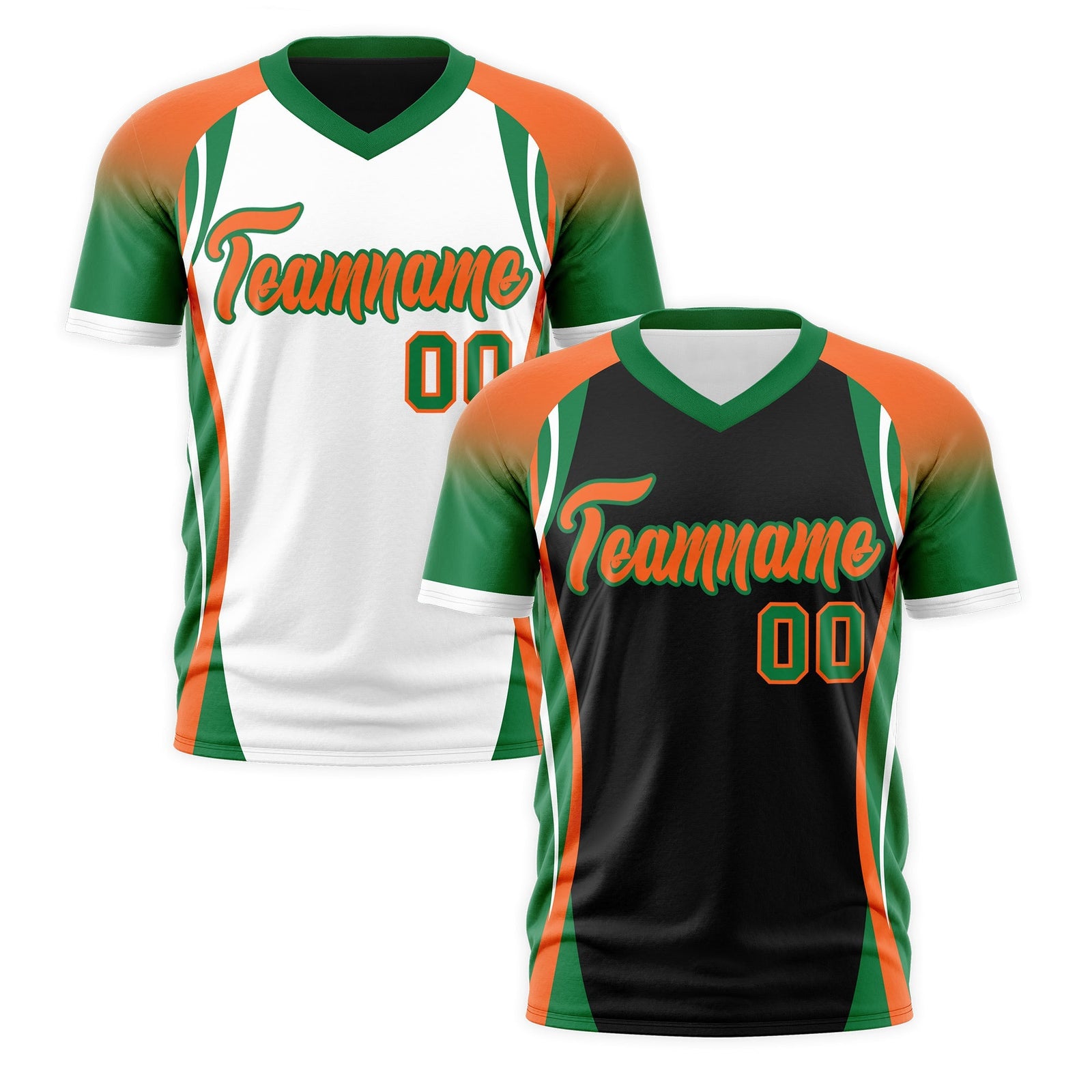 Custom Black Orange Kelly Green Reversible Breathable T-shirt| KXKSHOP