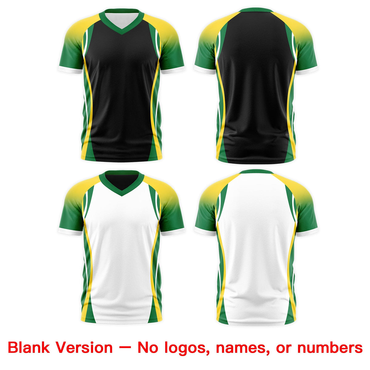 Custom Black Gold Kelly Green Reversible Wrinkle-Resistant T-shirt| KXKSHOP