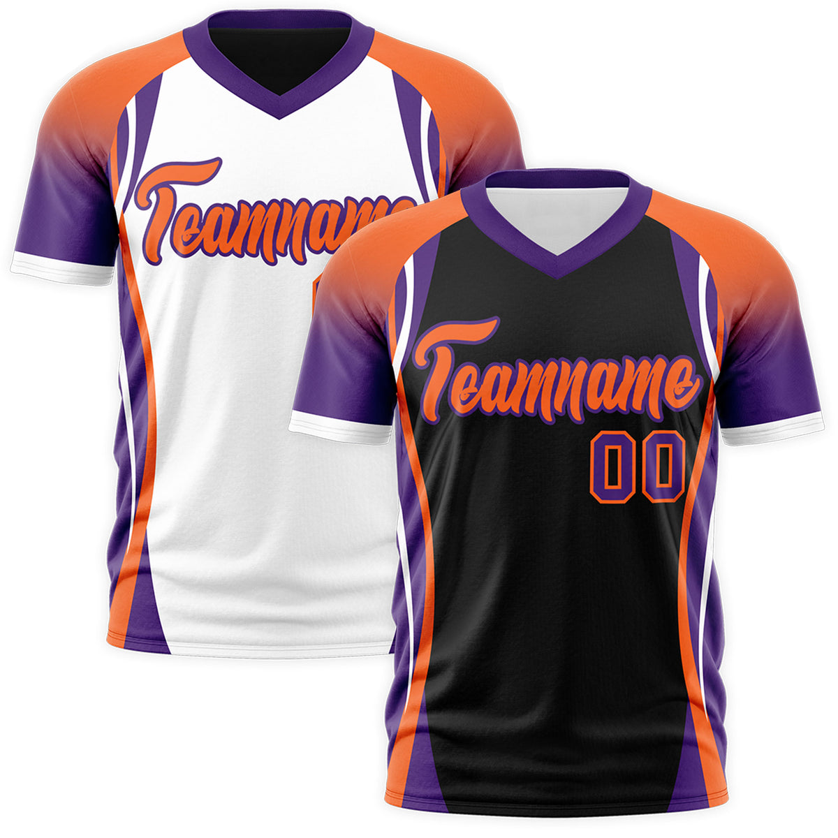 Custom Black Orange Purple Reversible Wrinkle-Resistant T-shirt| KXKSHOP