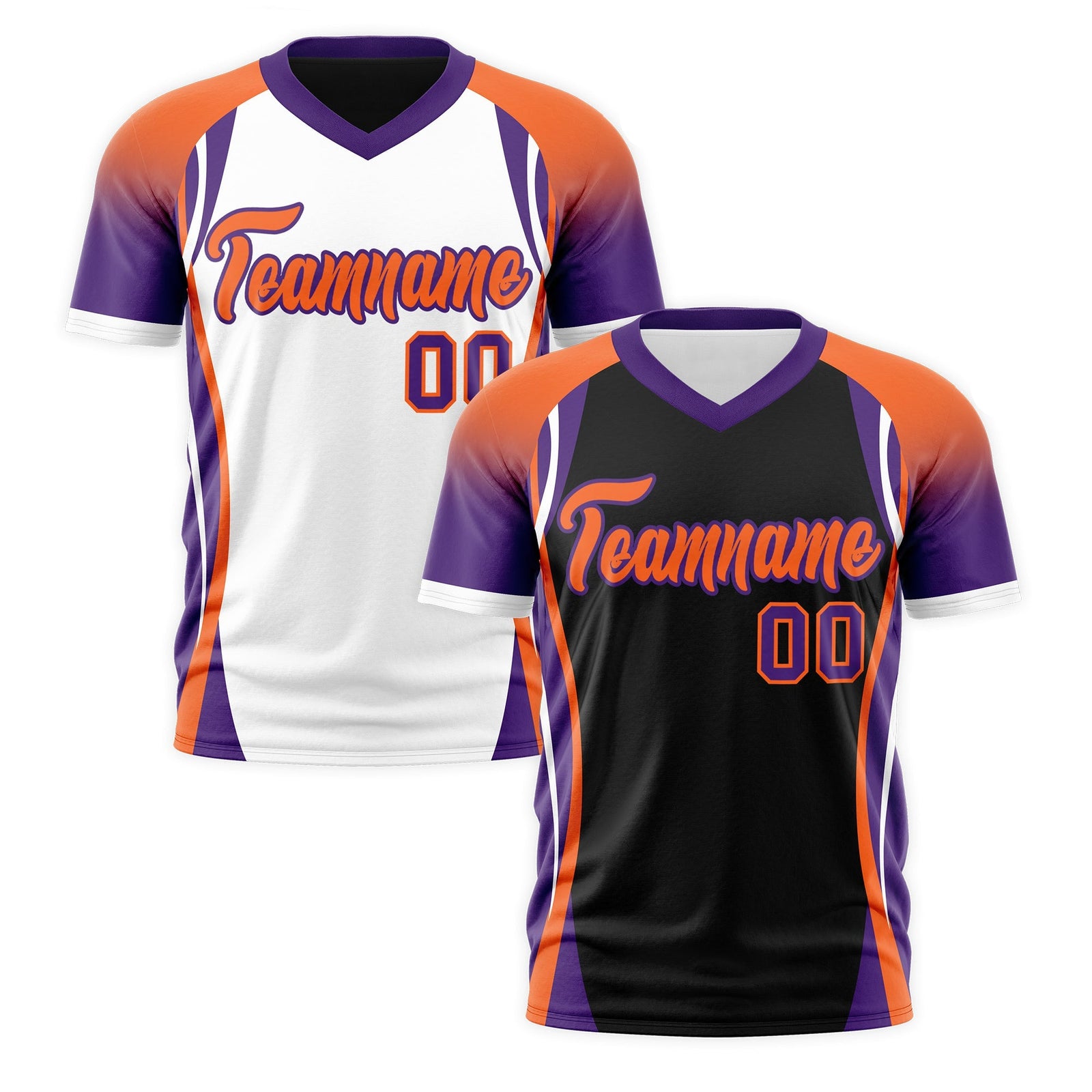 Custom Black Orange Purple Reversible Wrinkle-Resistant T-shirt| KXKSHOP