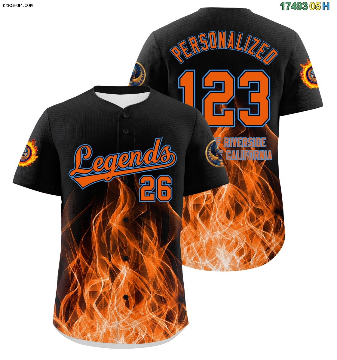Fans-Made | Custom Black Orange Flame Graffiti Pattern Personalization Baseball Jersey-Available for Reorder
