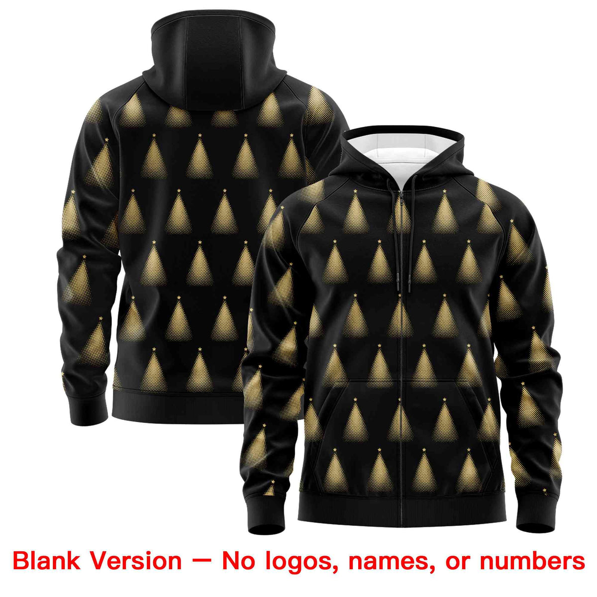 Custom Black Khaki Christmas Graffiti Pattern Athletic Pullover Hoodie| KXKSHOP