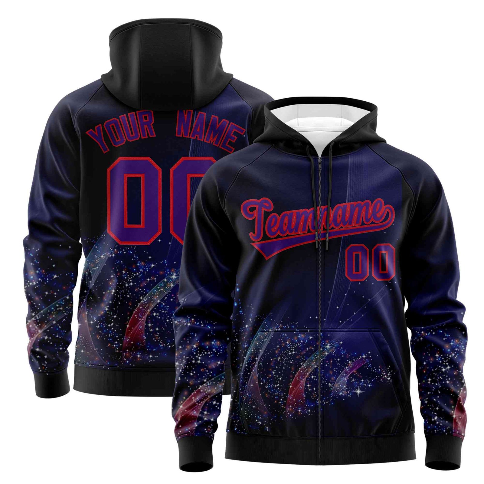 Custom Black Red Christmas Graffiti Pattern Athletic Pullover Hoodie| KXKSHOP