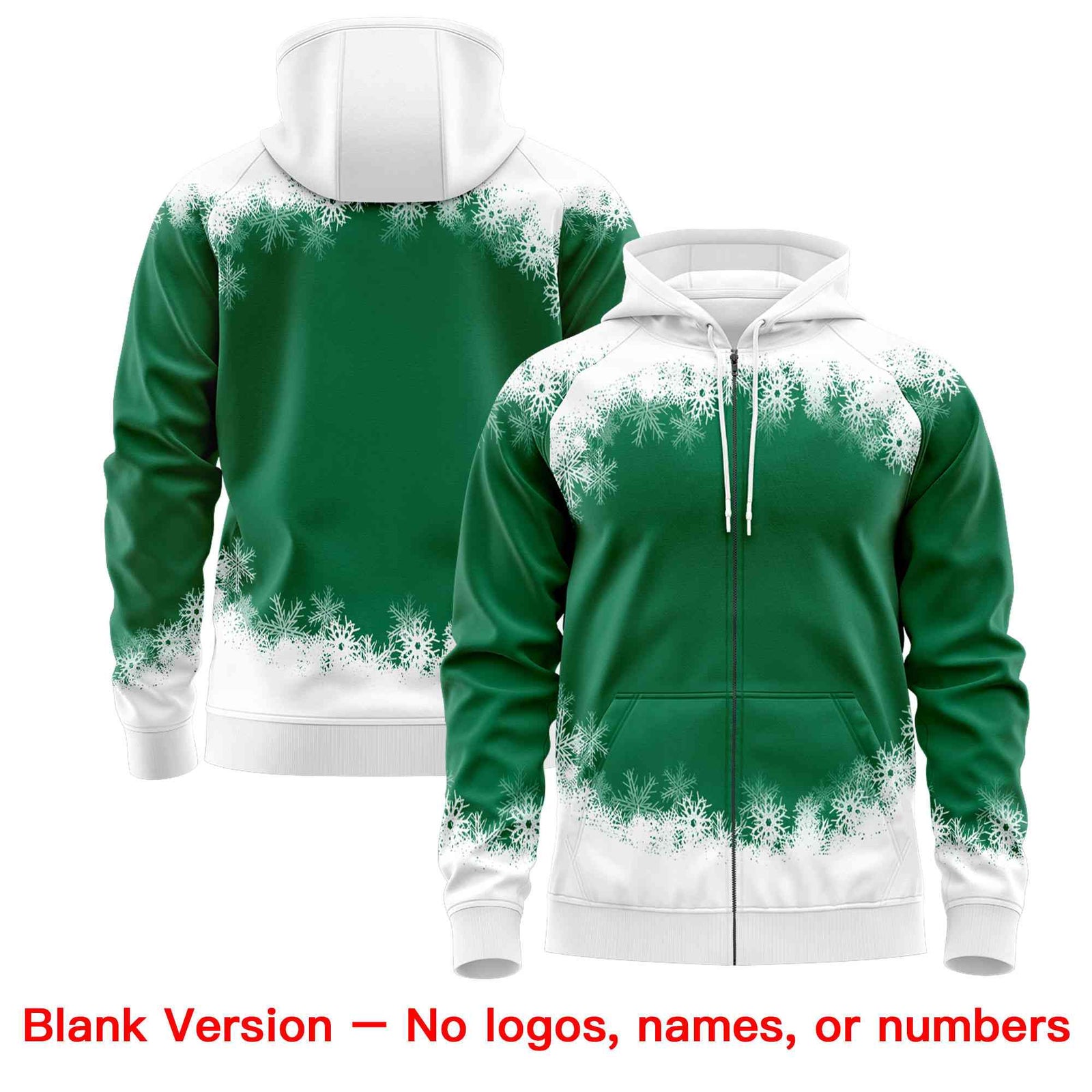 Custom Kelly Green White Christmas Graffiti Pattern Athletic Pullover Hoodie| KXKSHOP