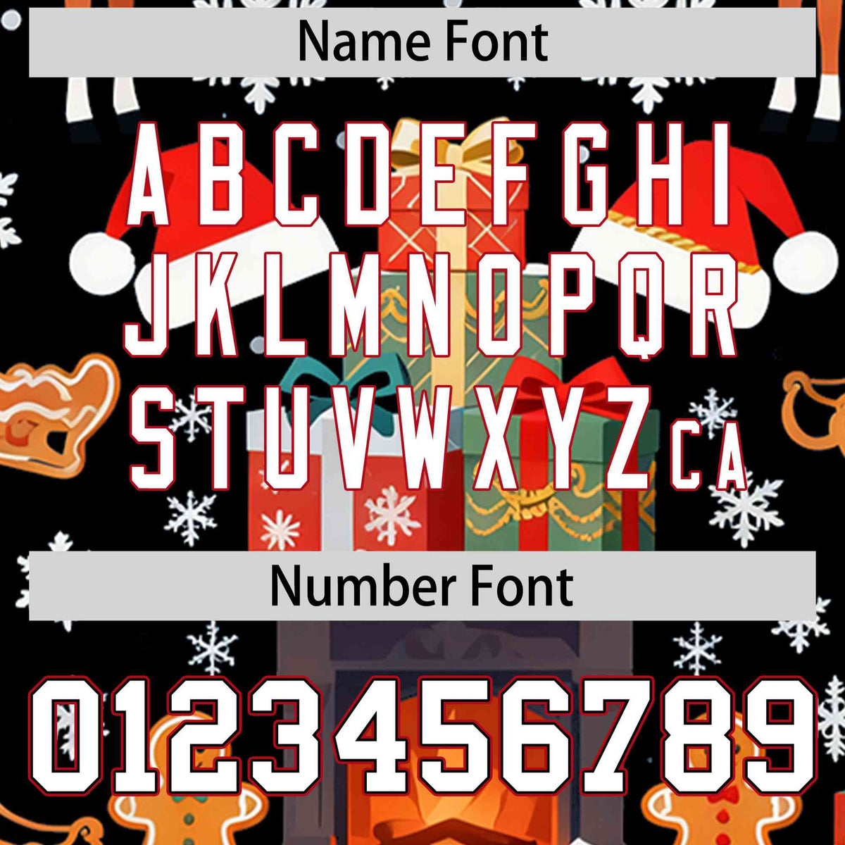 Custom Black White Christmas Graffiti Pattern Athletic Full-Zip Hoodie