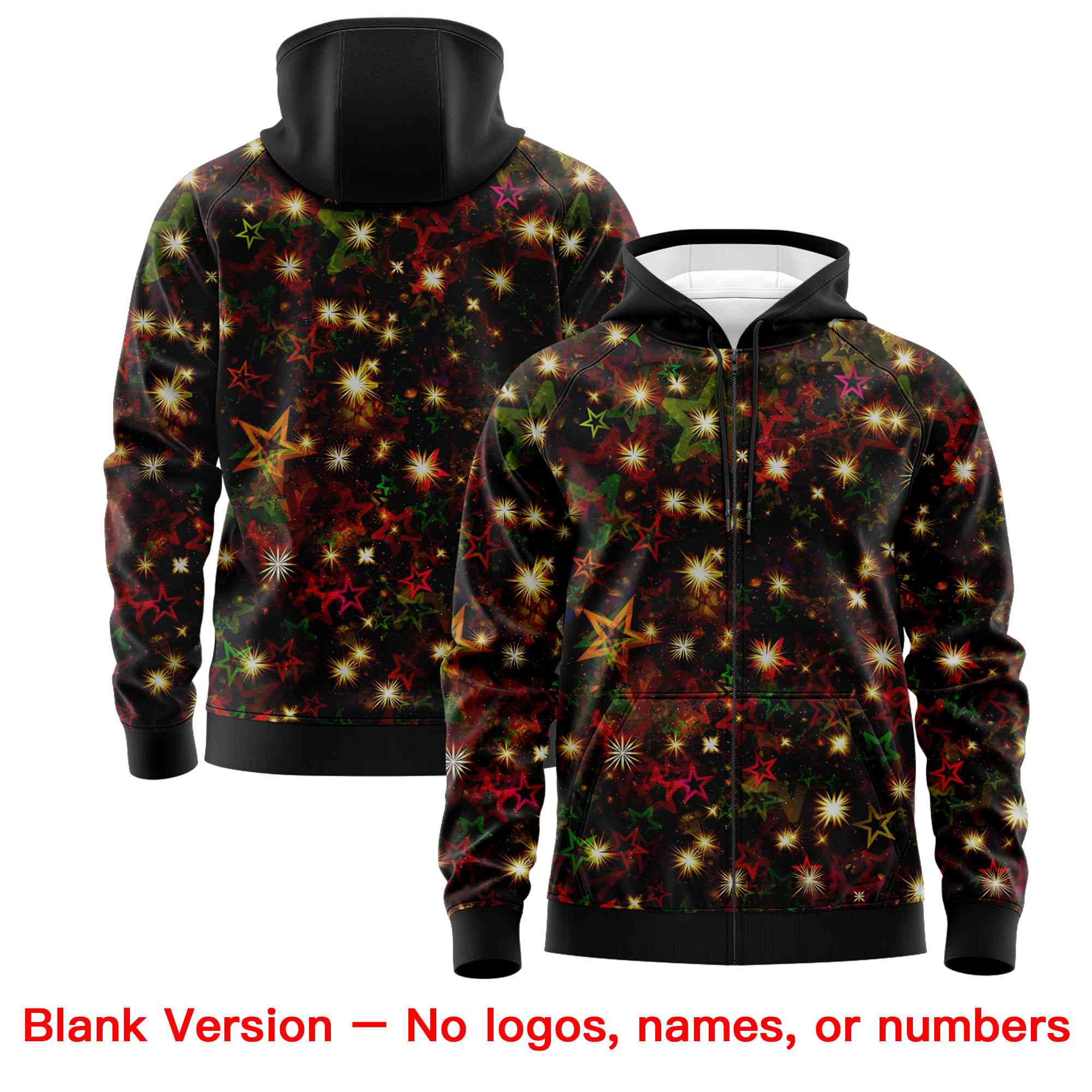 Custom Black Red Christmas Graffiti Pattern Athletic Pullover Hoodie