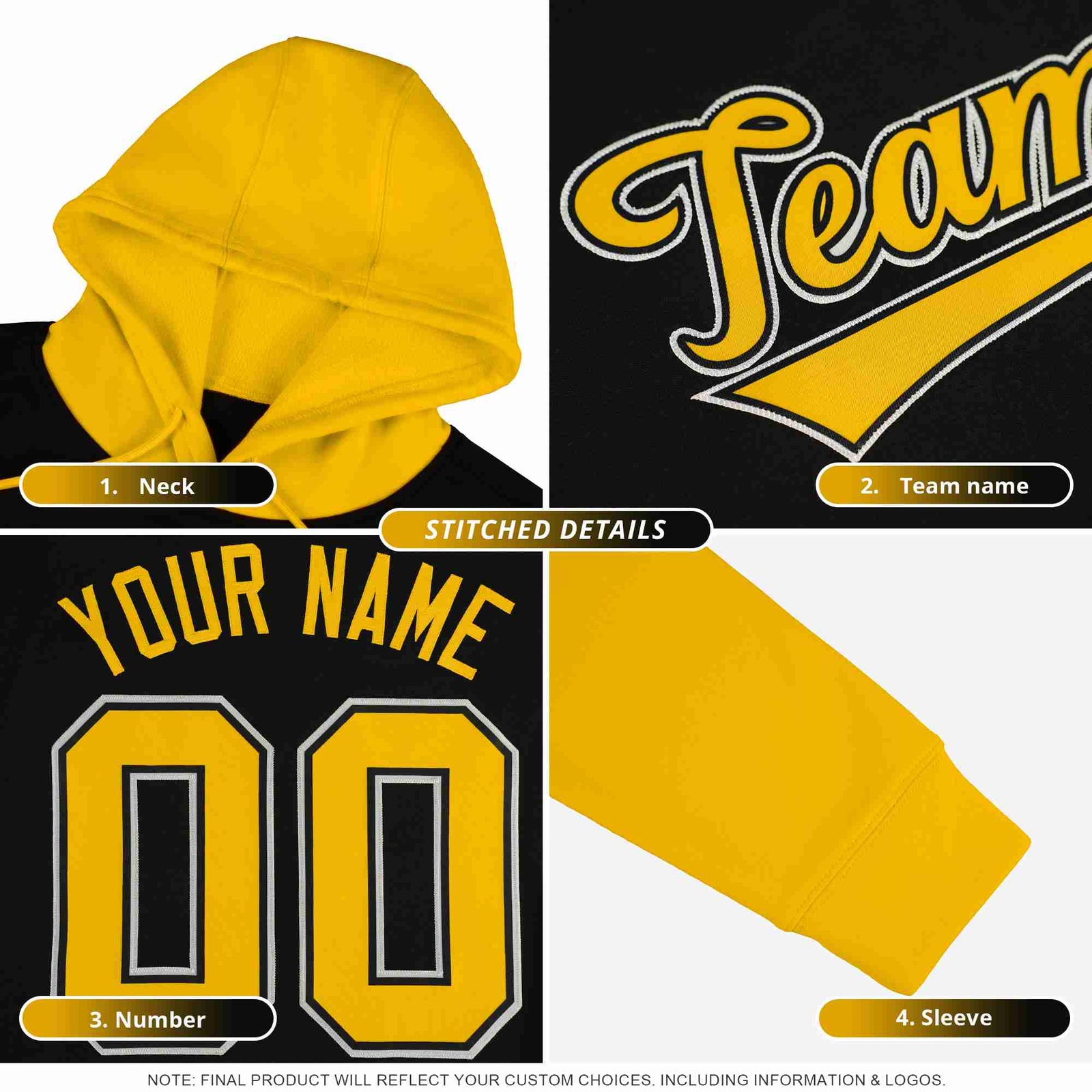 Custom Gold White Christmas Graffiti Pattern Athletic Full-Zip Hoodie