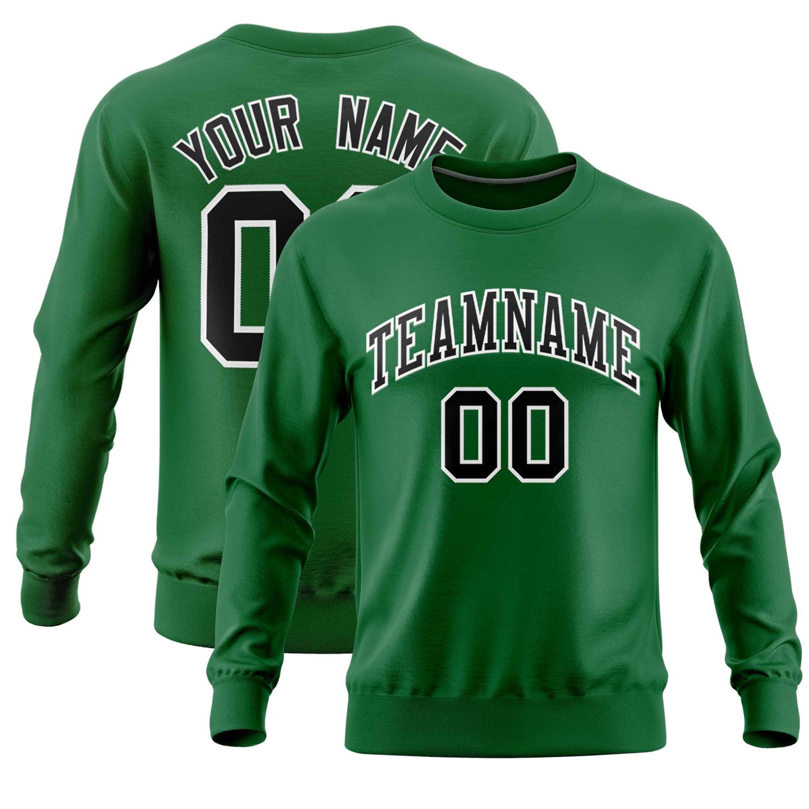 Custom Kelly Green Classic Style Personalized Uniform Pullover Hoodie