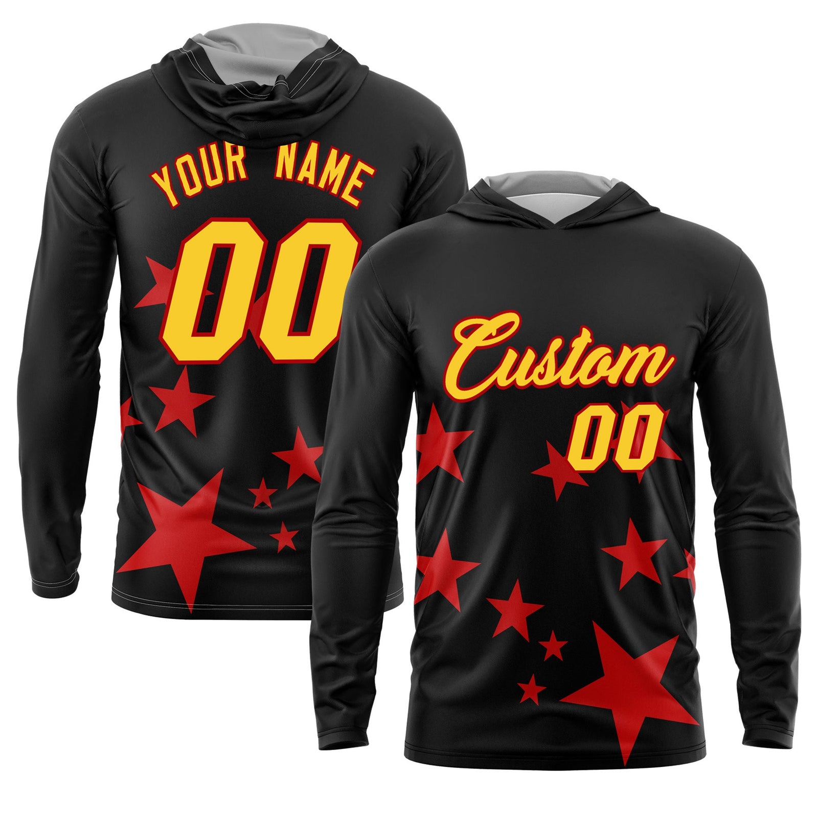 Custom Black Gold Basketball Shooting Shirt Performance Training Quick Dry Hoodie| KXKSHOP