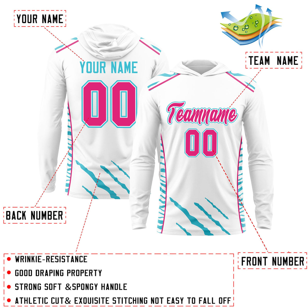 Custom White Basketball Shooting Shirt Performance Training Lightweight Hoodie| KXKSHOP