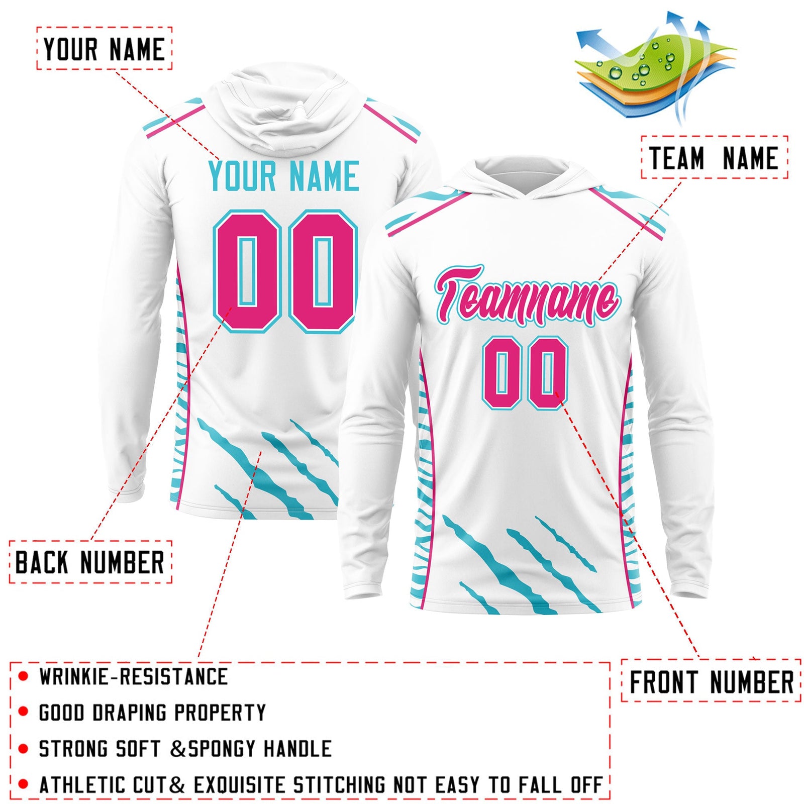 Custom White Basketball Shooting Shirt Performance Training Lightweight Hoodie| KXKSHOP