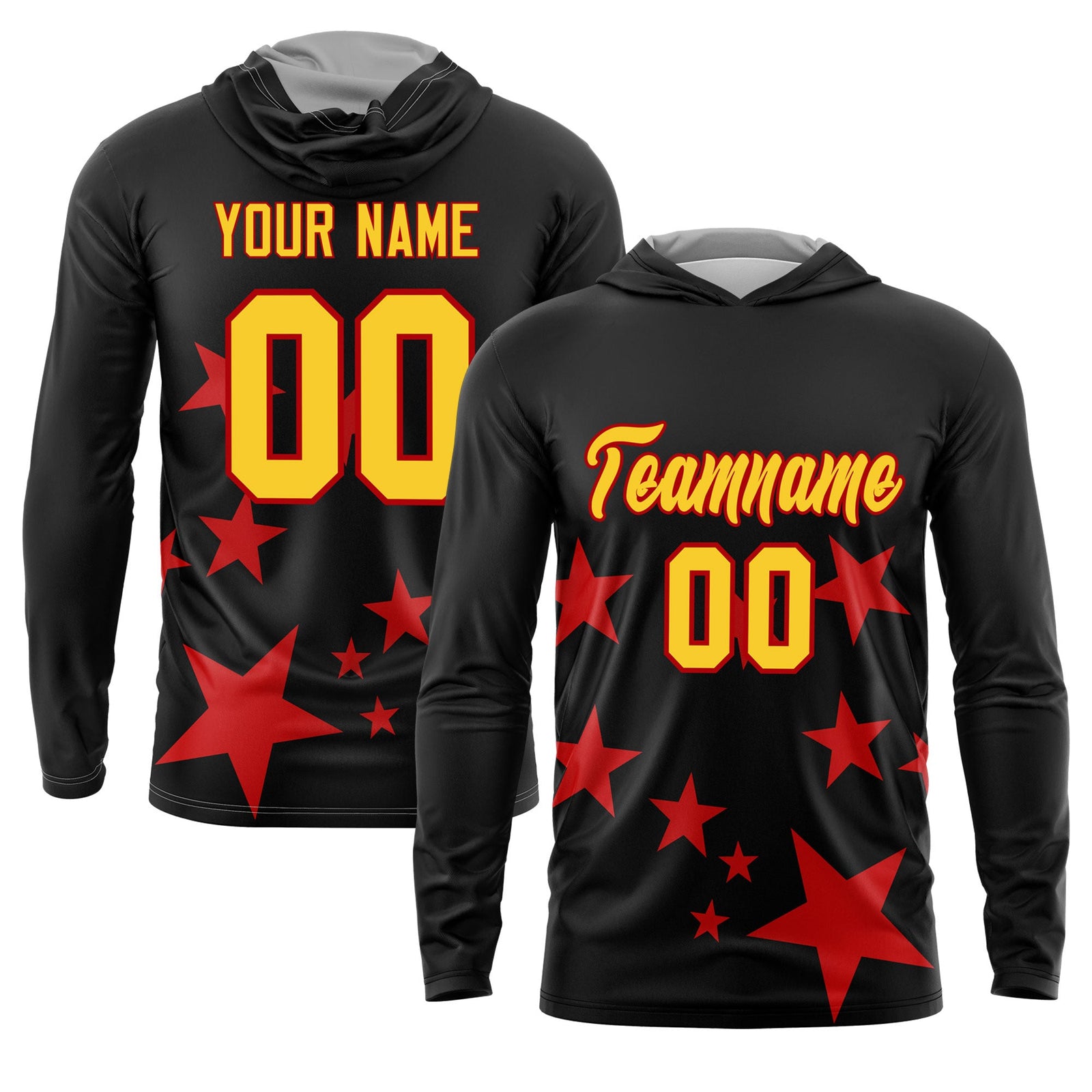Custom Black Gold Basketball Shooting Shirt Performance Training Quick Dry Hoodie| KXKSHOP