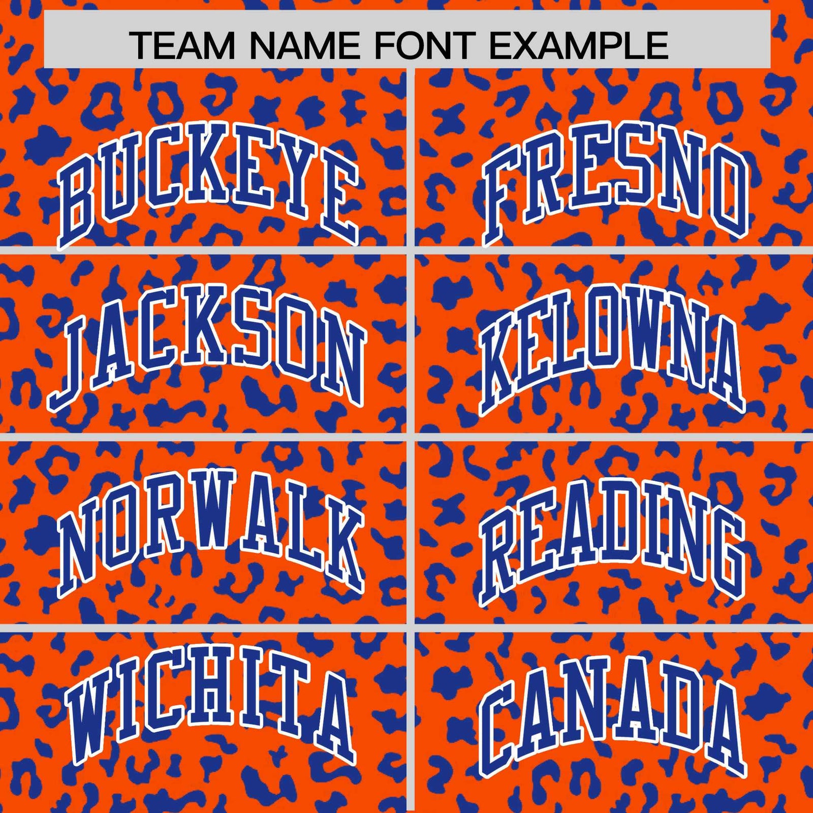 Custom Orange Royal Varsity Full-Zip Letterman Leopard Print Hoodie Jacket