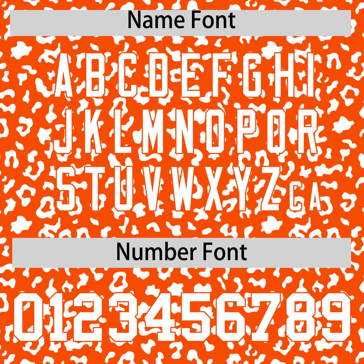 Custom Orange White Varsity Full-Zip Letterman Leopard Print Hoodie Jacket